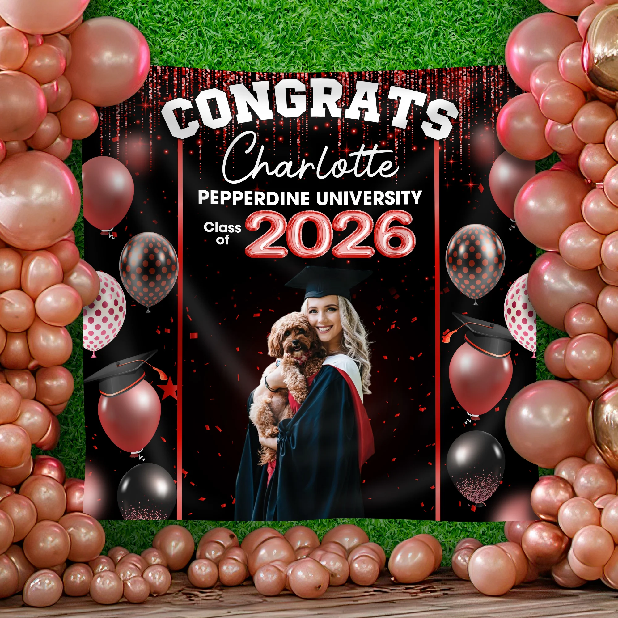 Congrats Class of 2026 Custom Photo And Name Graduation Party Backdrop CH07 899738 - Image 5