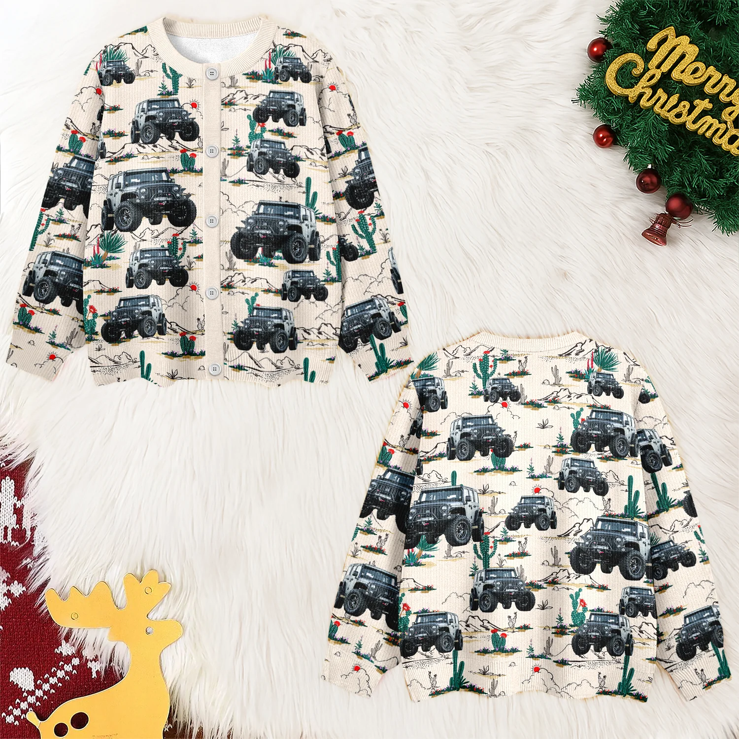 Custom Car Photo Route 66 Vintage Cardigan For Car Lover CH07 899814 - Image 4
