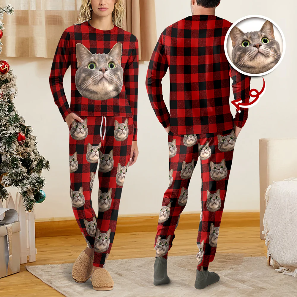 Custom Cat Face Photo With Christmas Accesories Sleepwear CH07 899250 - Image 5