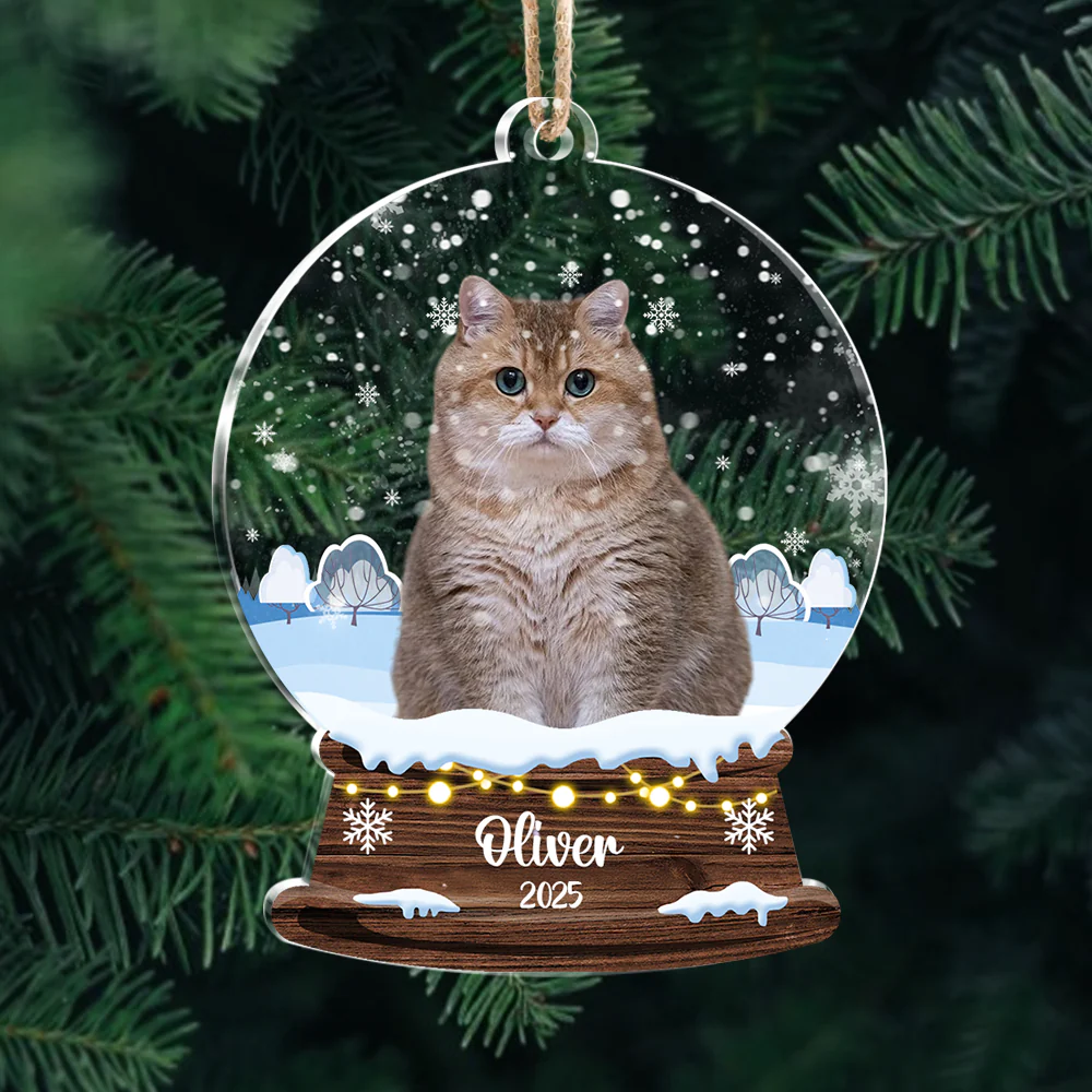 Custom Cat Photo Snowball Acrylic Ornament Christmas Gift For Cat Lovers CH07 896834 - Image 4