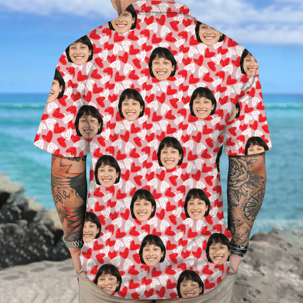 Custom Couple Face Hawaii Shirt Personalized Couple Photo Gifts Valentines Gift HA75 895056 - Image 2