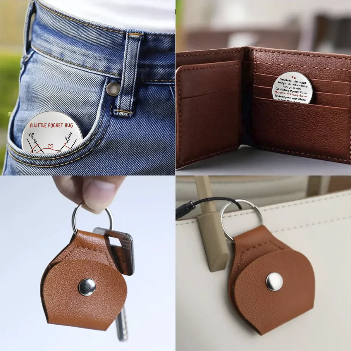 Custom Couple Pocket Hug – Personalized Anniversary Wedding Gift for Husband and Wife CH07 910456 - Image 2