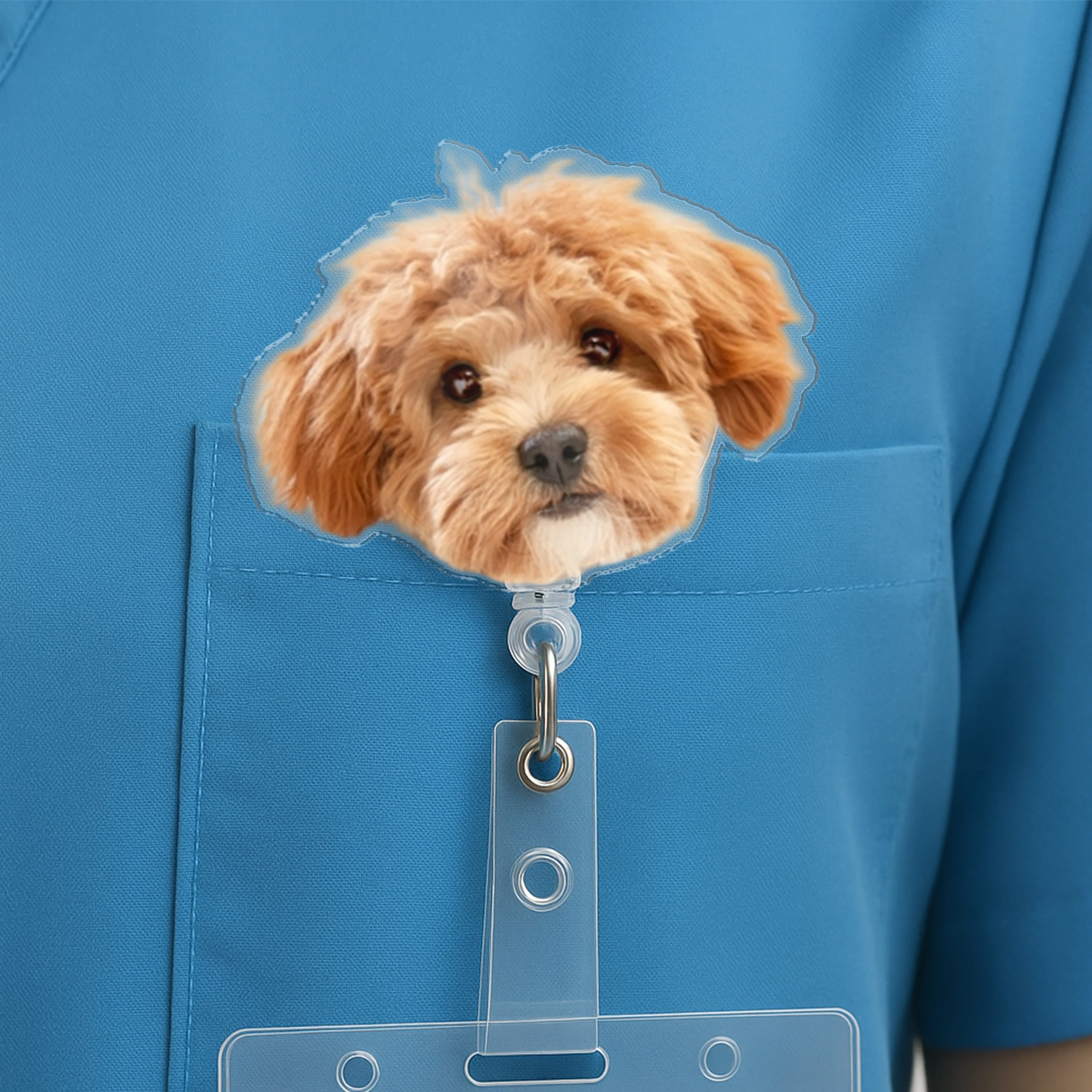 Custom Cute Dog Face Acrylic Badge Reel CH07 911150 - Image 2