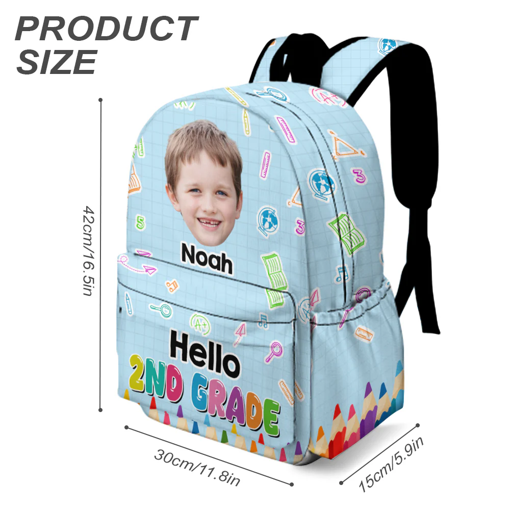 Custom Cute Kid Photo Hello School Backpack Back To School Gift CH07 896068 - Image 5