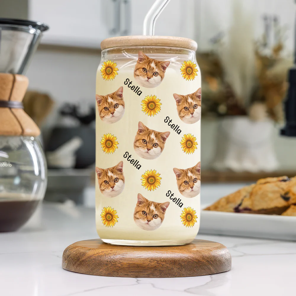 Custom Dog Cat Face Glass Can Funny Gift For Dog Lovers Cat Lovers CH07 895618 - Image 3