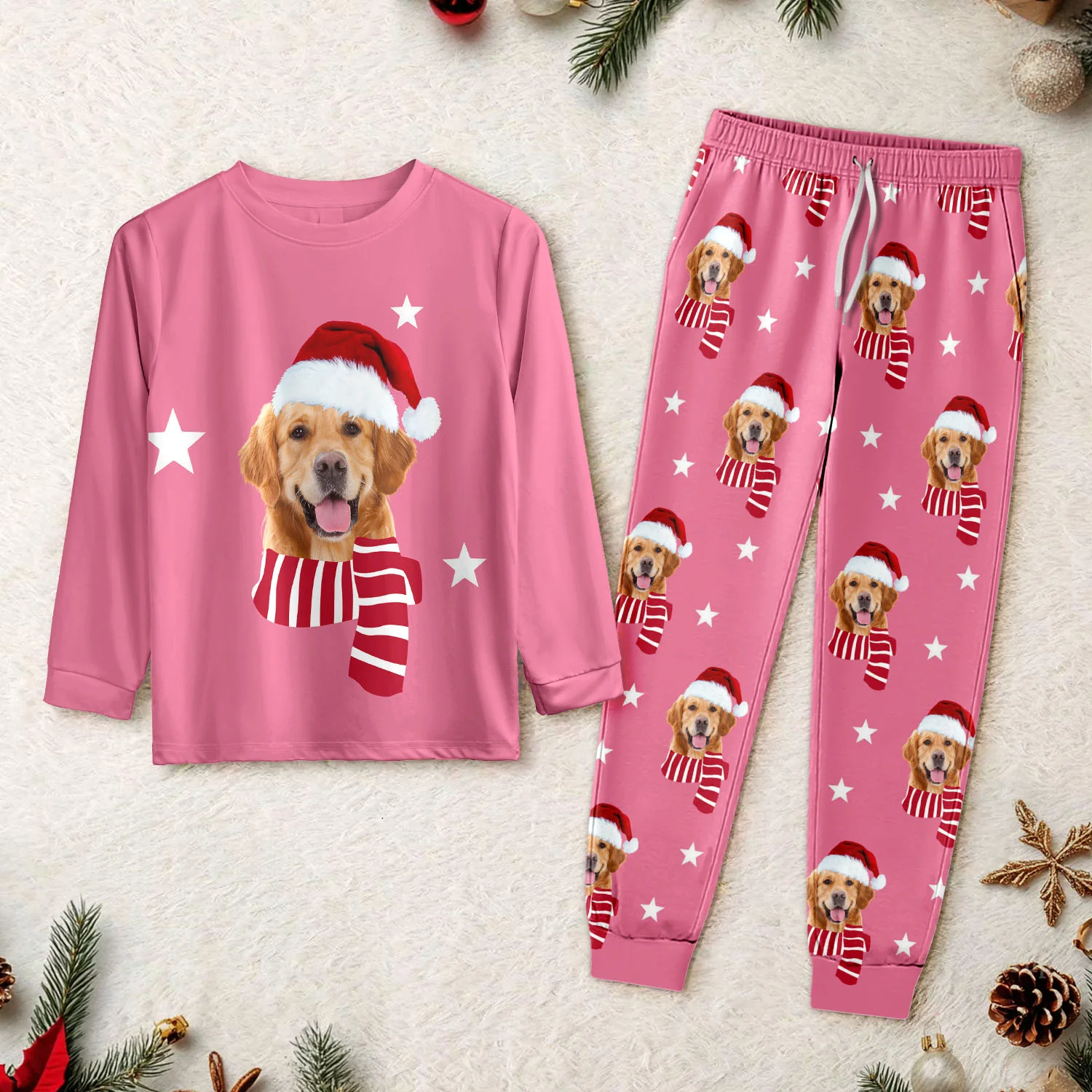 Custom Dog Christmas Photo Sleepwear Matching Clother For Dog Lovers CH07 896682 - Image 2