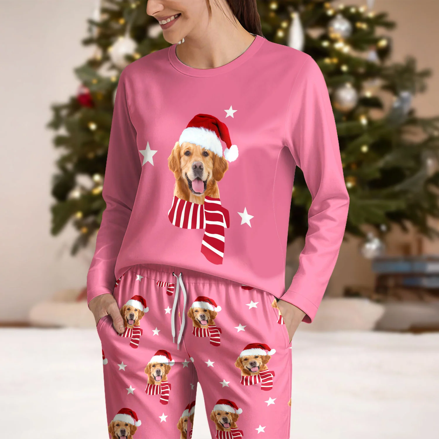 Custom Dog Christmas Photo Sleepwear Matching Clother For Dog Lovers CH07 896682 - Image 7