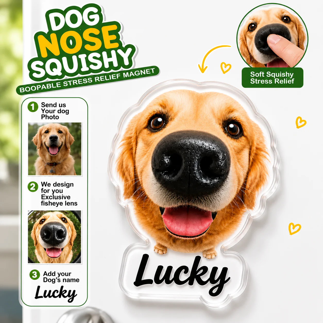 Custom Dog Nose Squishy Fridge Magnet Sticker – Personalized Pet Nose Squeeze Toy with Custom Face & Name CH07 911832 - Image 5