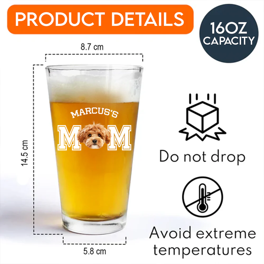 Custom Dog Photo Beer Glass Personalized Father's Day Gift Birthday Gift CH07 895896 - Image 7