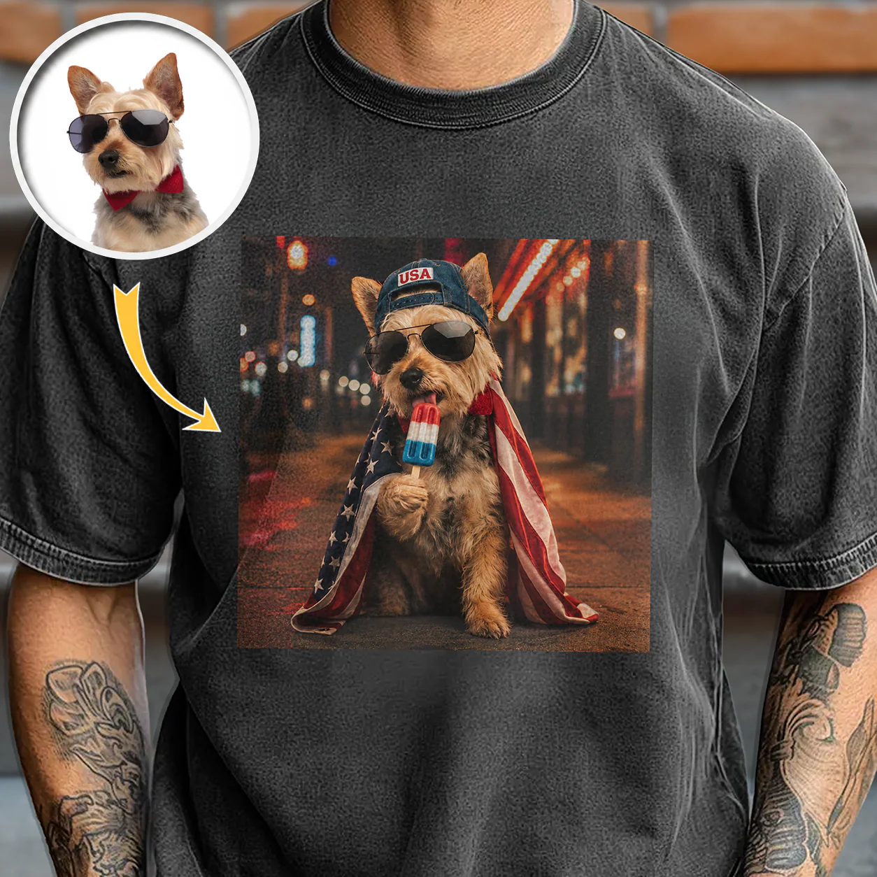 Custom Dog Photo My Dog Celebrate 250th Anniversary 4th Of July American Flag Comfort Shirt CH07 911882
