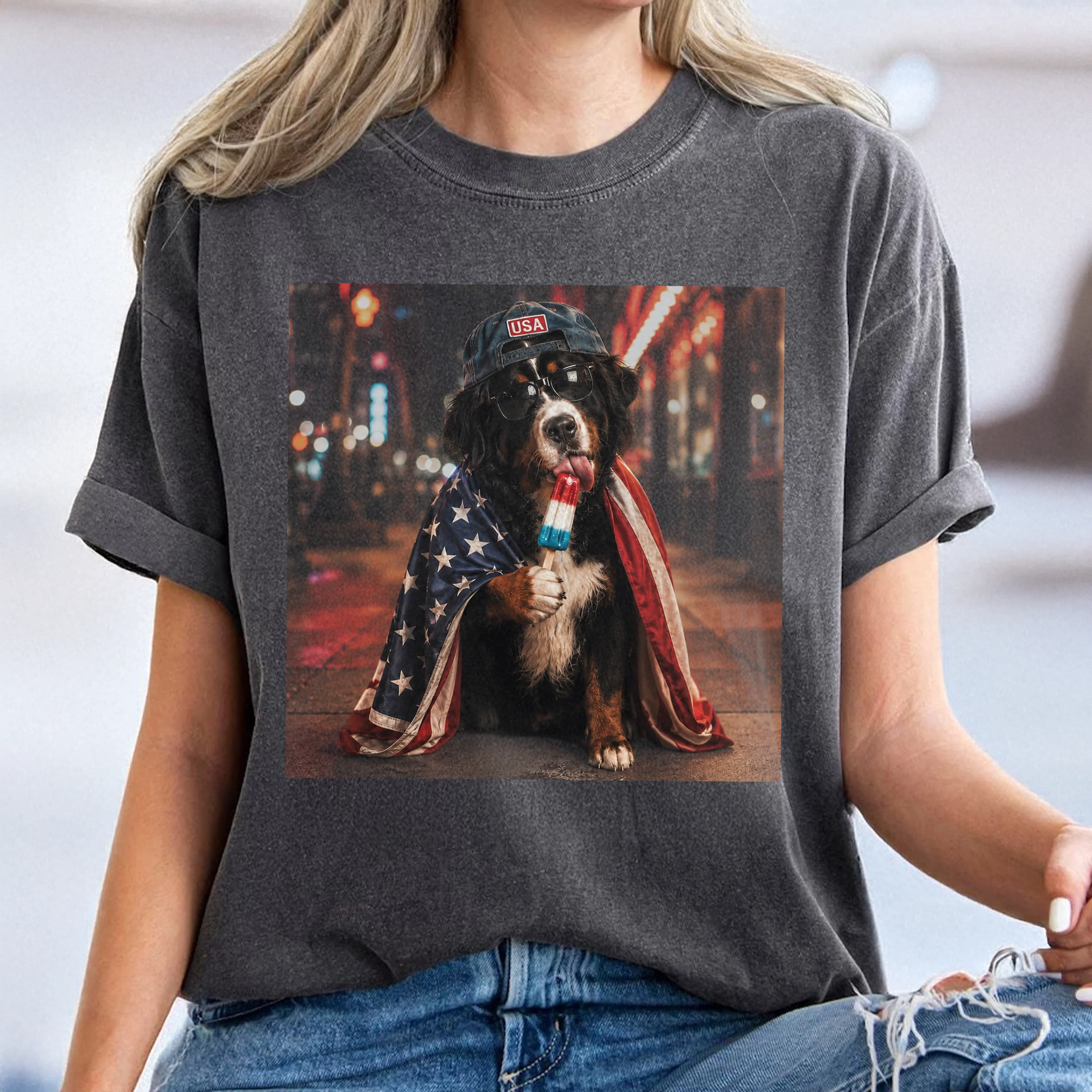 Custom Dog Photo My Dog Celebrate 250th Anniversary 4th Of July American Flag Comfort Shirt CH07 911882 - Image 6