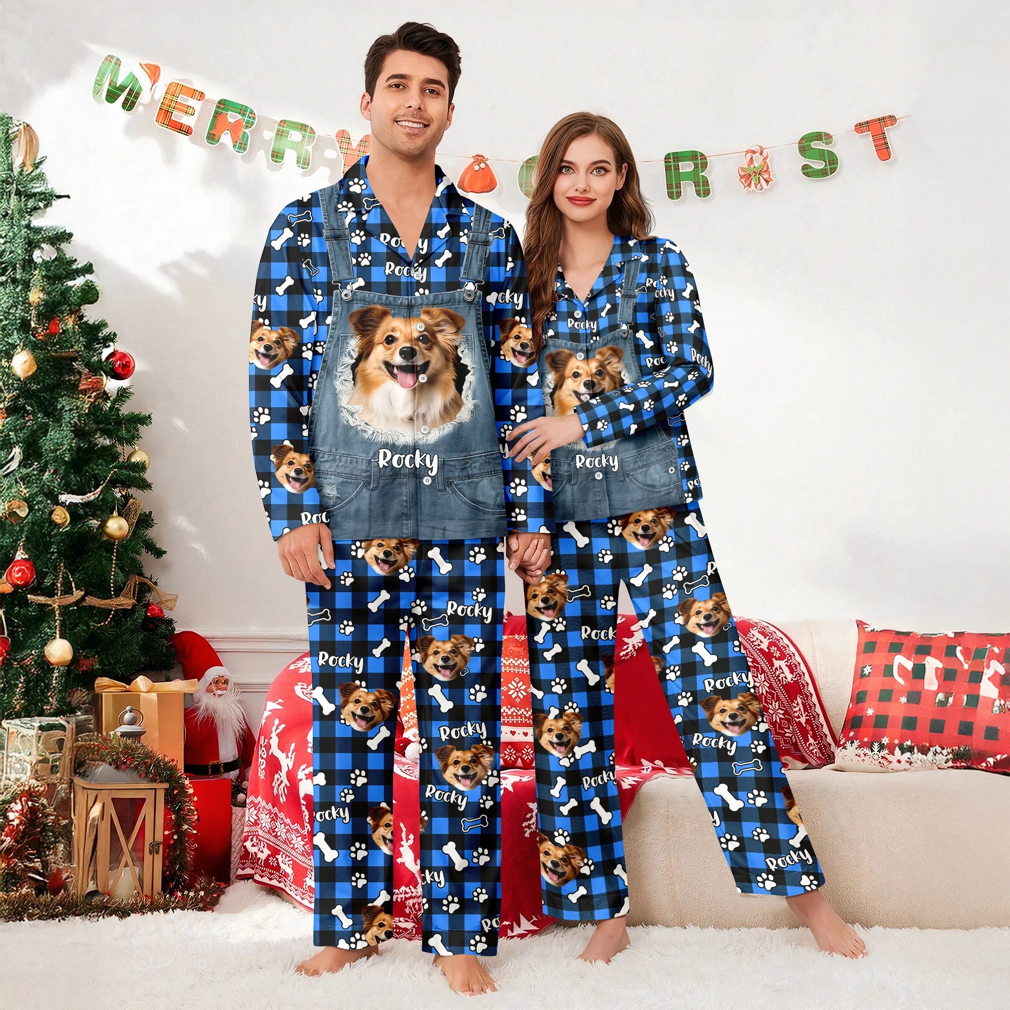 Custom Dog Photo & Name Christmas Pajamas Gift For Dog Mom Dog Dad CH07 899634 - Image 6
