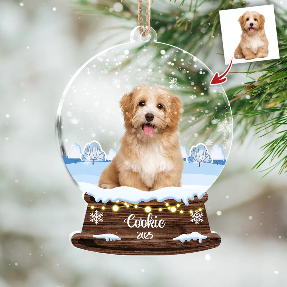 Custom Dog Photo Snowball Acrylic Ornament Christmas Gift For Dog Lovers CH07 896808 - Image 6