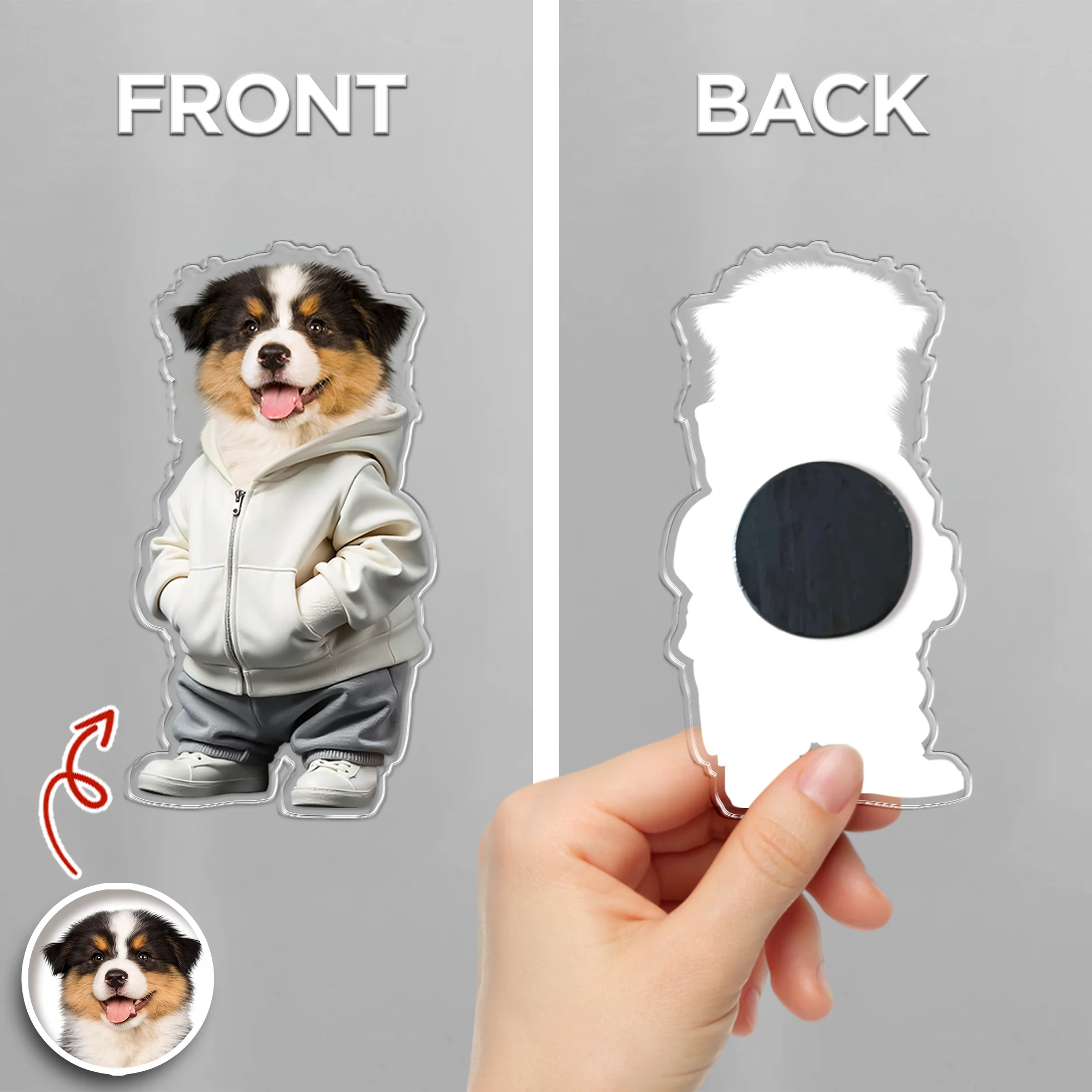 Custom Face Cute Dog Acrylic Fridge Magnet For Dog Dad Dog Mom CH07 910162 - Image 2