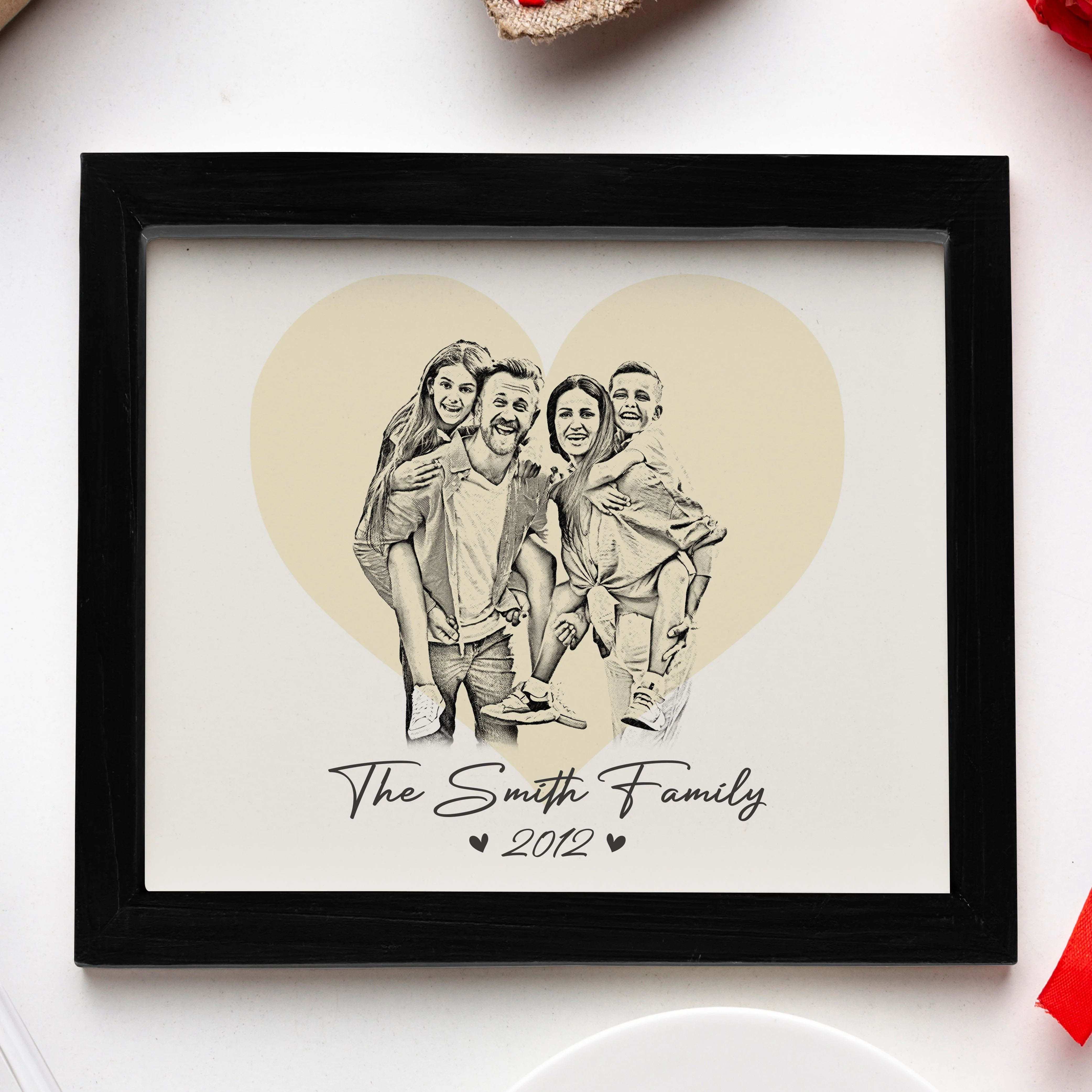 Custom Family & Couple Line Art Portrait From Photo Picture Frame Gift for Loved Ones LM32 895064 - Image 2