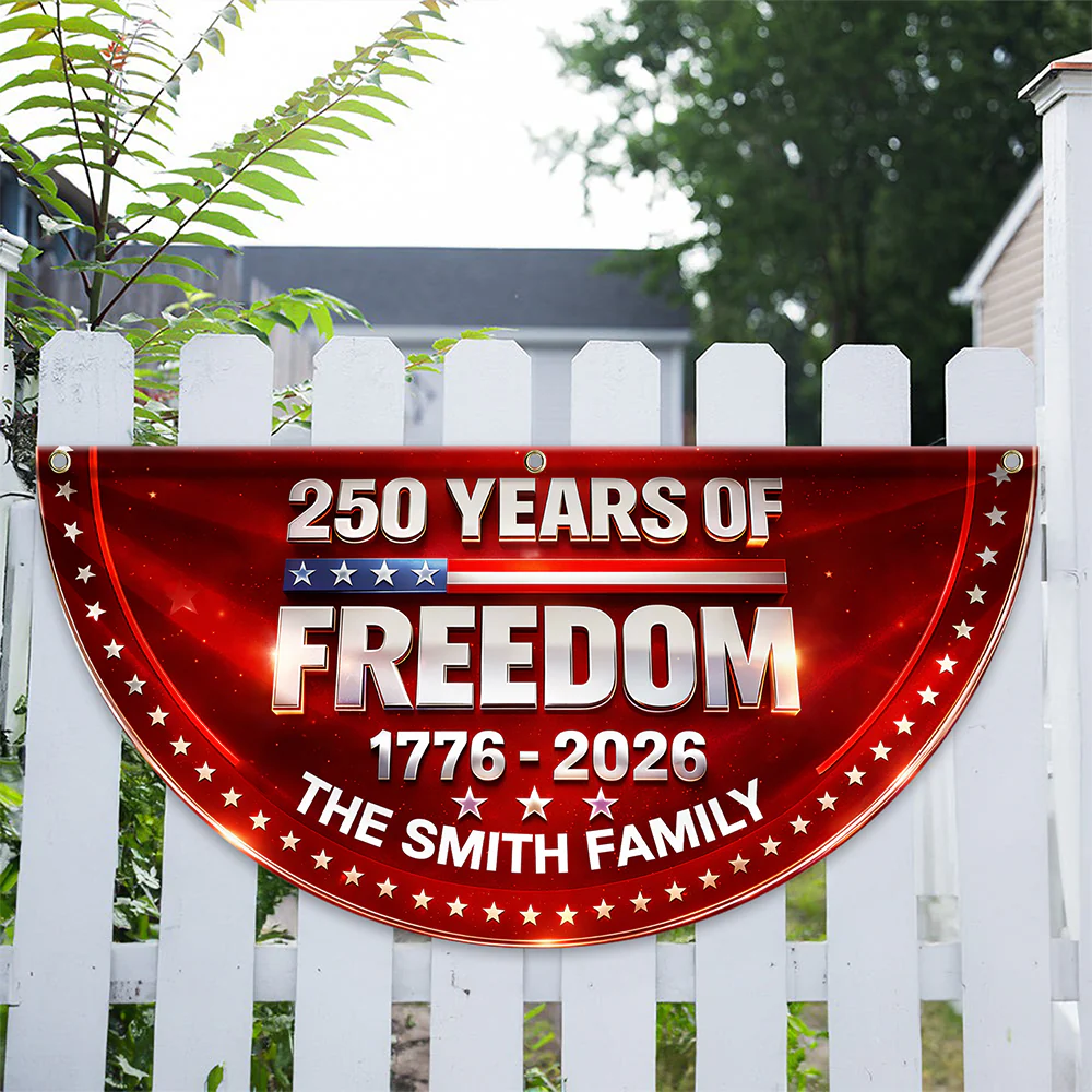 Custom Family Name 250 Year of Freedom USA Anniversary Non-Pleated Fan Flag CH07 910642 - Image 5