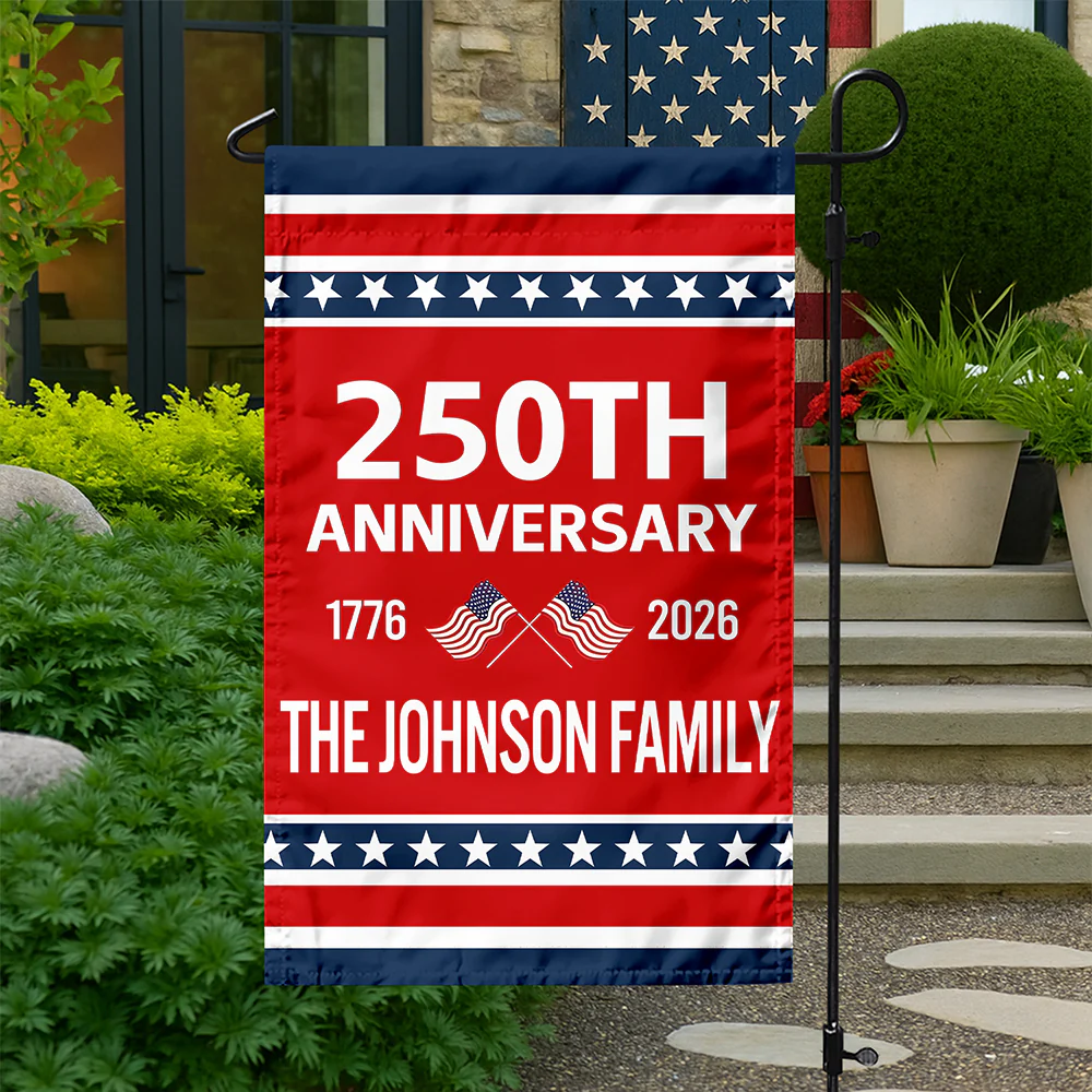 Custom Family Name 250th Anniversary 1776-2026 America Garden Flag CH07 911252 - Image 3