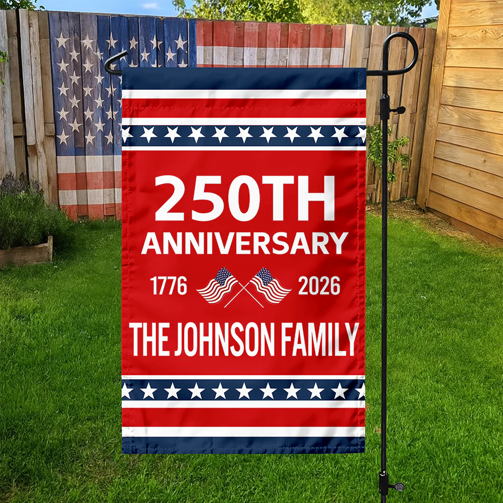 Custom Family Name 250th Anniversary 1776-2026 America Garden Flag CH07 911252 - Image 4