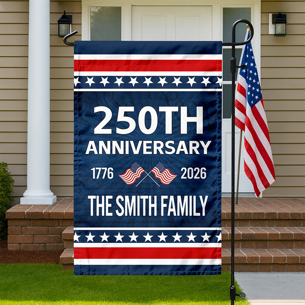 Custom Family Name 250th Anniversary 1776-2026 America Garden Flag CH07 911252 - Image 7