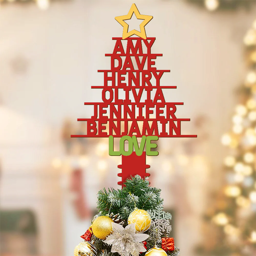 Custom Family Name Christmas Tree Topper For Christmas Holiday CH07 896852 - Image 2