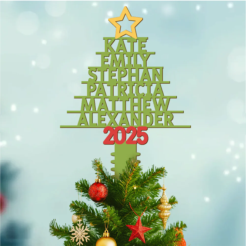 Custom Family Name Christmas Tree Topper For Christmas Holiday CH07 896852 - Image 3