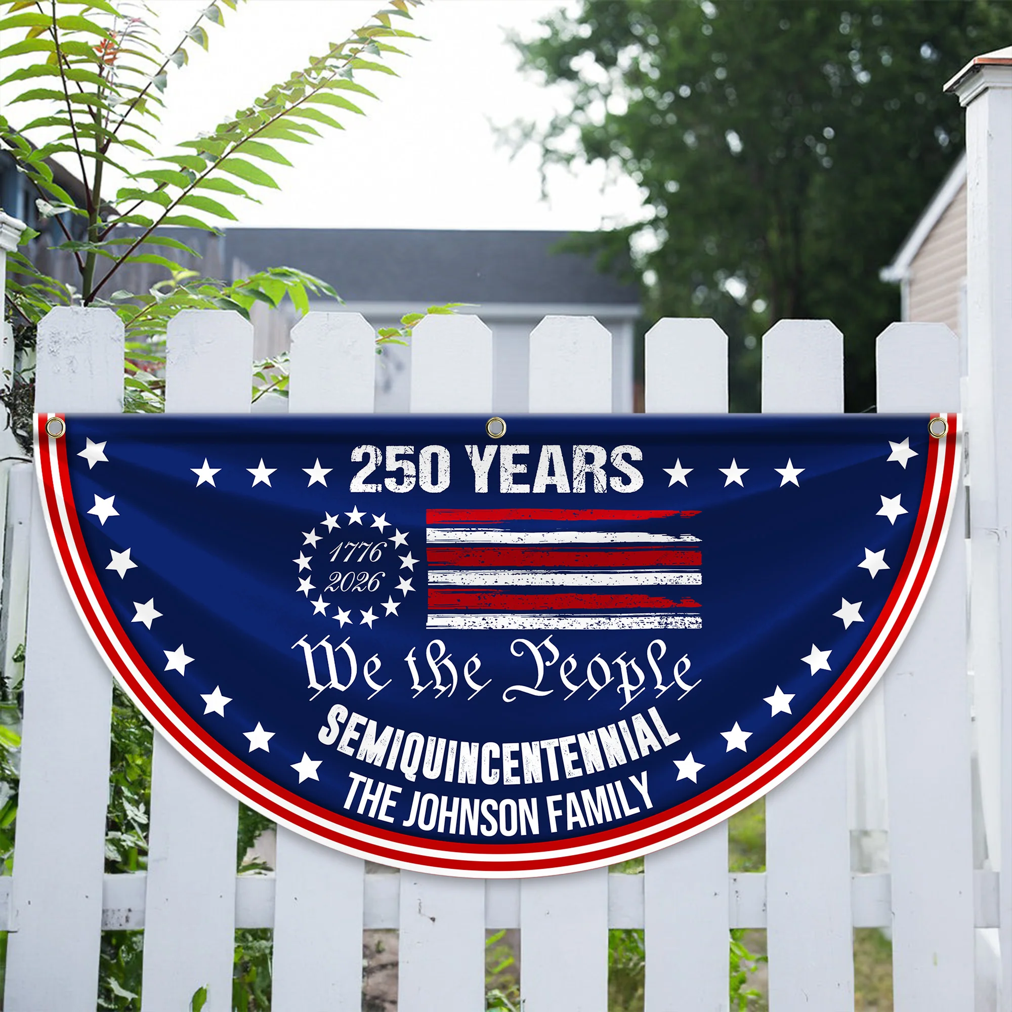 Custom Family Name We The People 250th Anniversary of America Non-Pleated Fan Flag CH07 910240 - Image 5