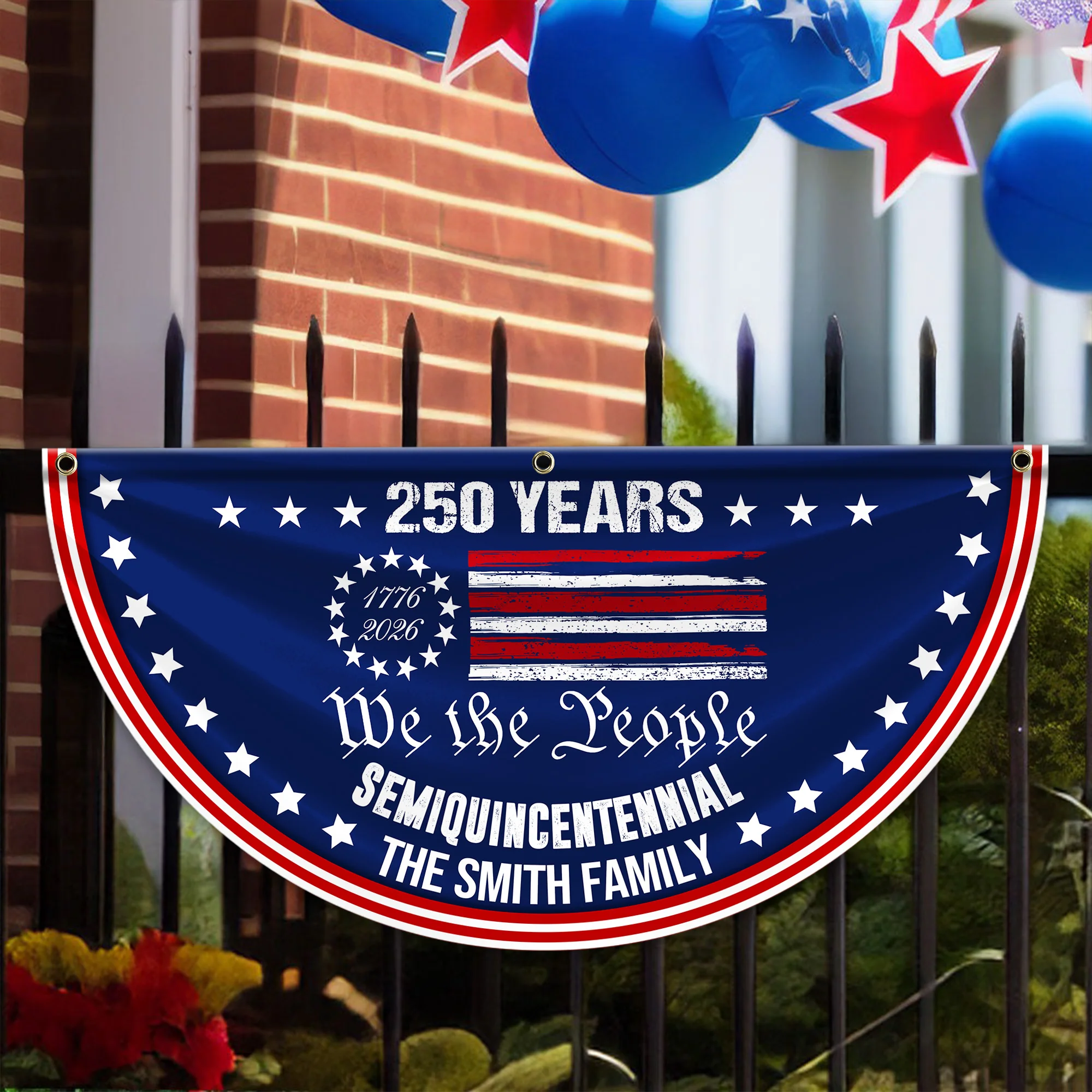 Custom Family Name We The People 250th Anniversary of America Non-Pleated Fan Flag CH07 910240 - Image 6