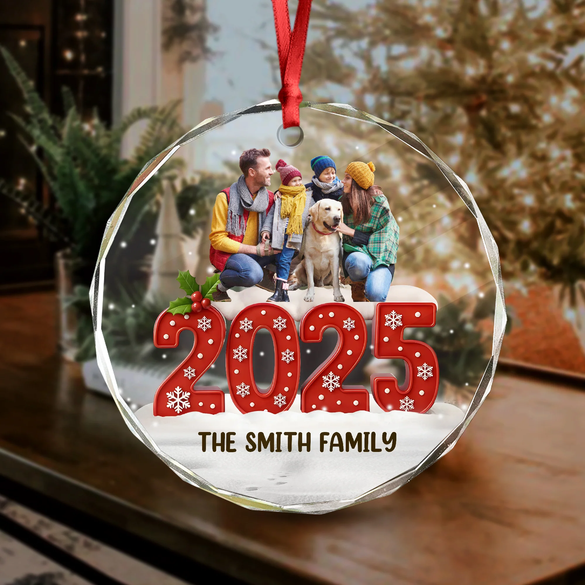 Custom Family Photo Glass Ornament Christmas Gifts For Dad, Mom, Grandpa, Grandma CH07 899984 - Image 3