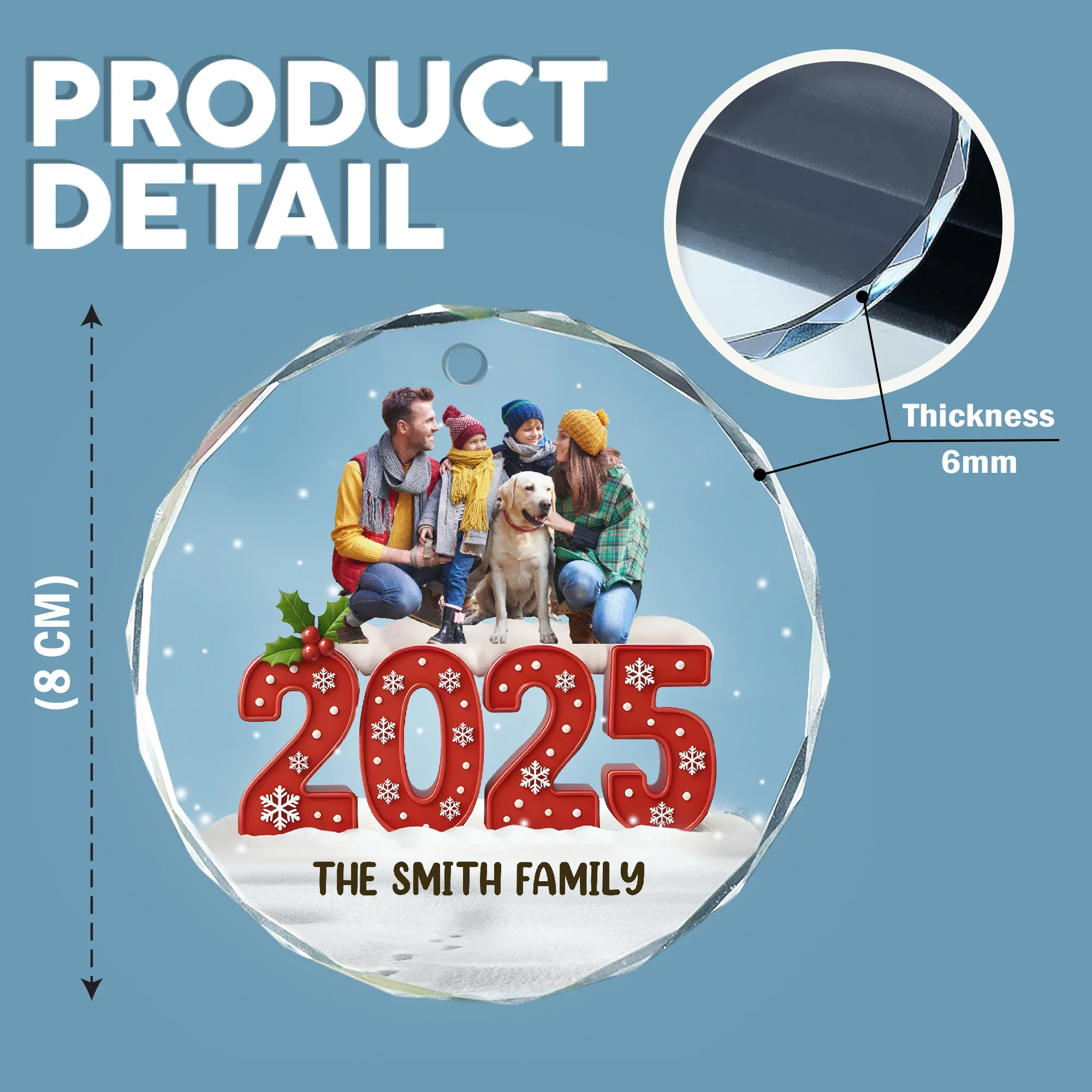 Custom Family Photo Glass Ornament Christmas Gifts For Dad, Mom, Grandpa, Grandma CH07 899984 - Image 4
