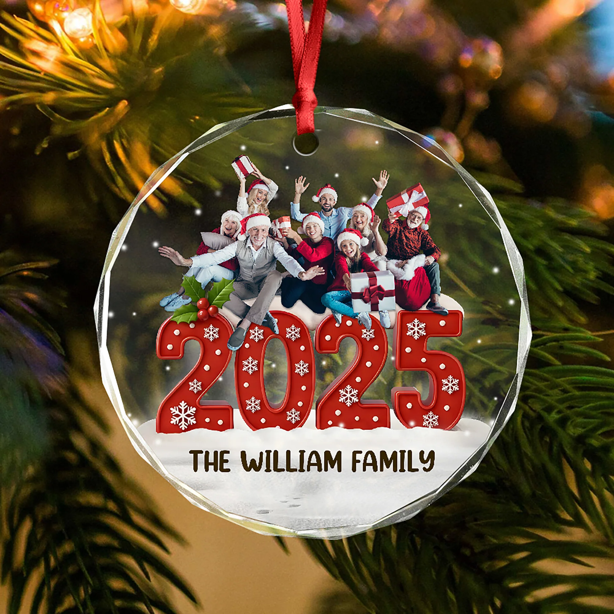 Custom Family Photo Glass Ornament Christmas Gifts For Dad, Mom, Grandpa, Grandma CH07 899984 - Image 6