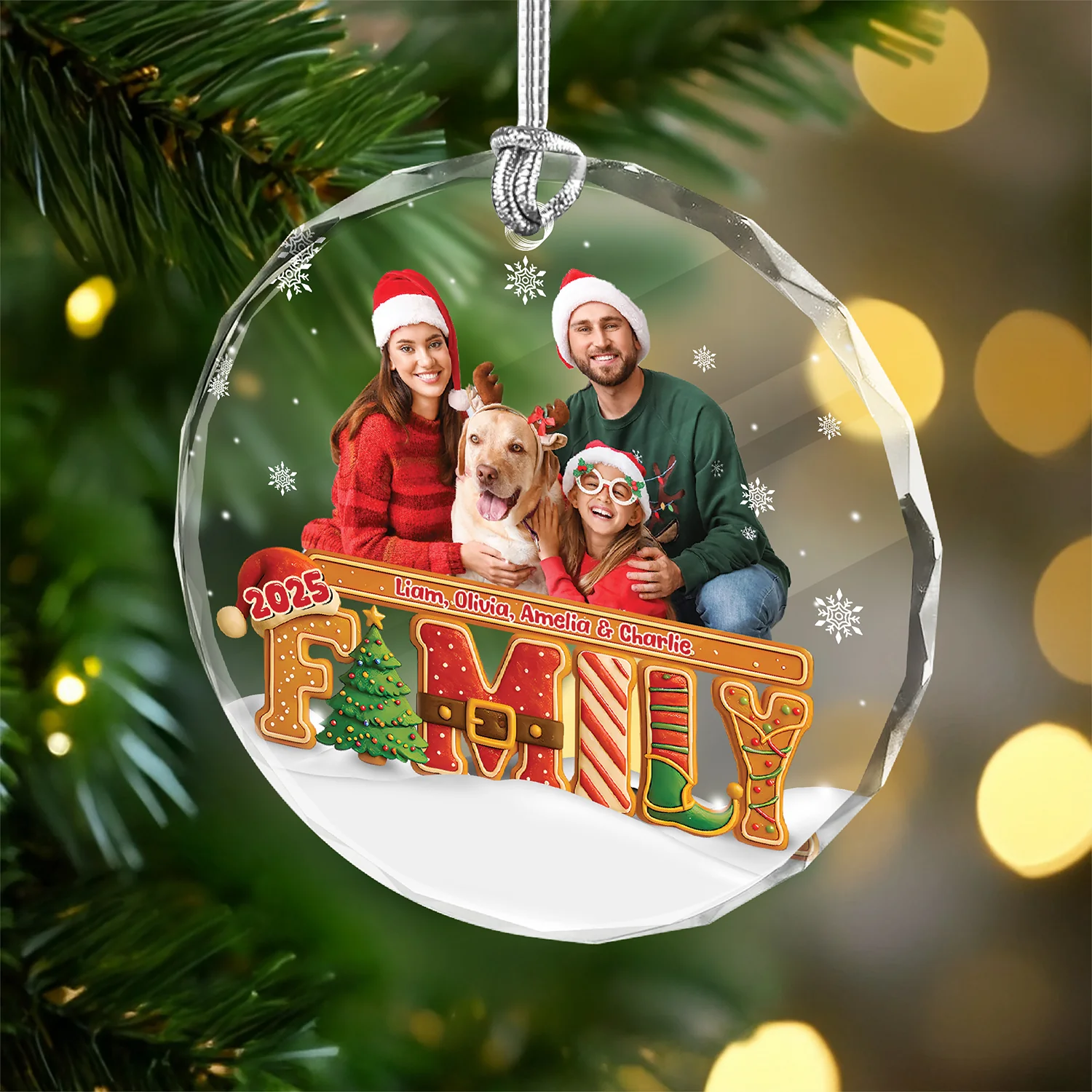 Custom Family Photo Our Christmas Tree Cake Personalized Glass Ornament CH07 899980 - Image 8