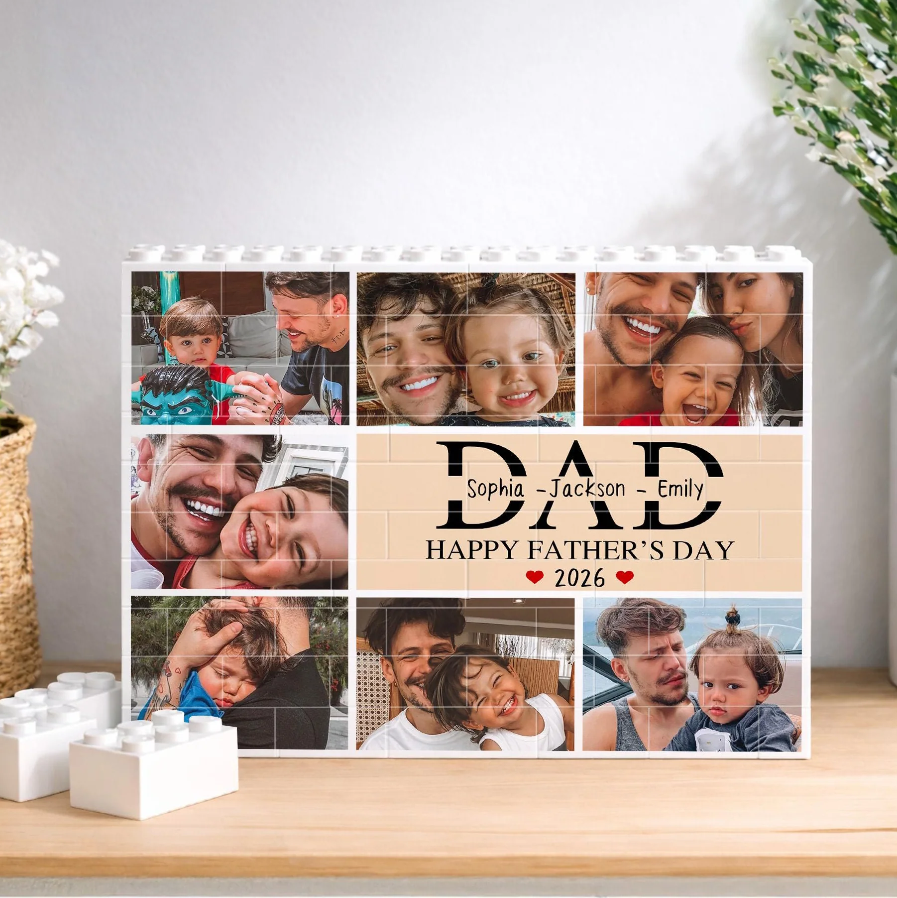 Custom Fathers Day Building Block For Dad Personalized Dad Brick Puzzle With Kids Name & Photo CH07 911594 - Image 3