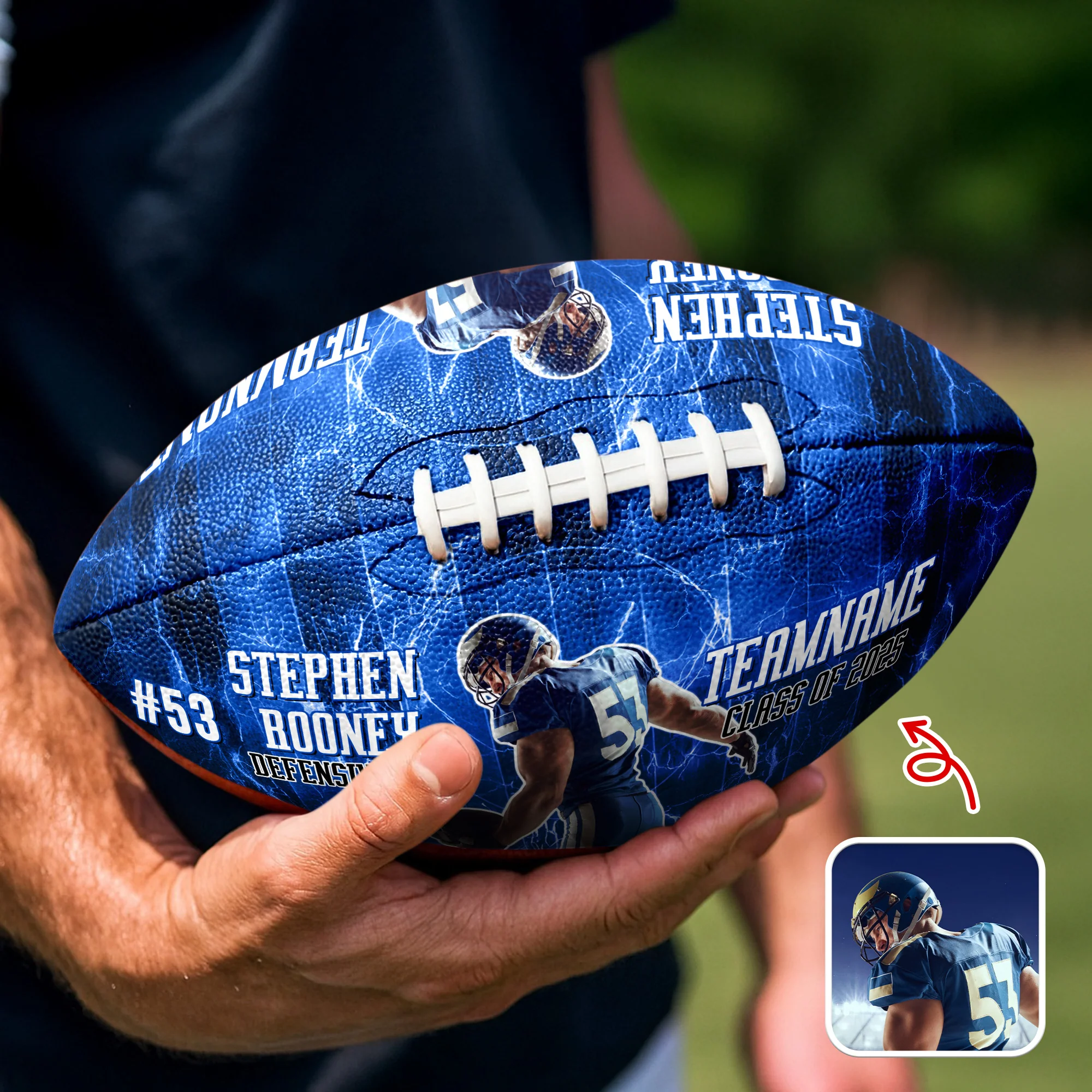 Custom Football Player Photo Football Ball Class of 2025 Football Team Gifts CH07 899592 - Image 2