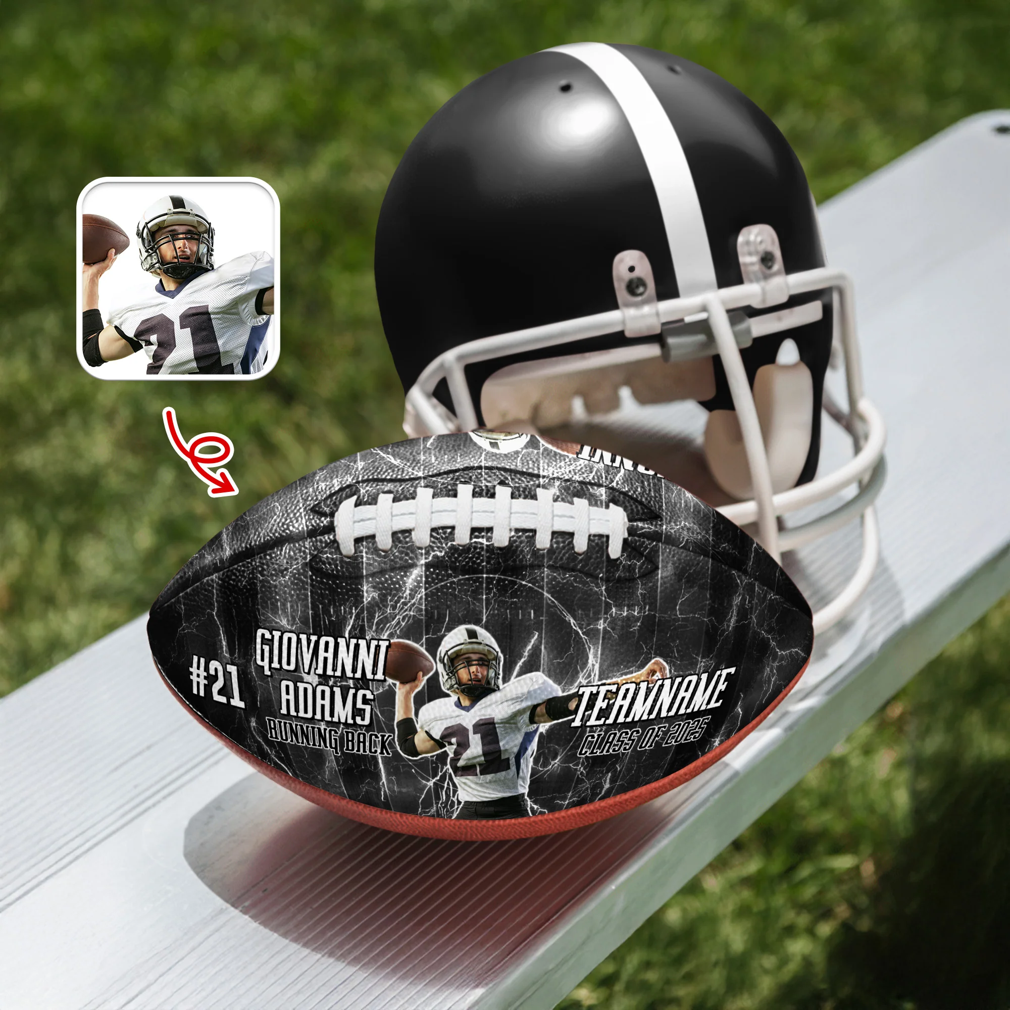 Custom Football Player Photo Football Ball Class of 2025 Football Team Gifts CH07 899592 - Image 6