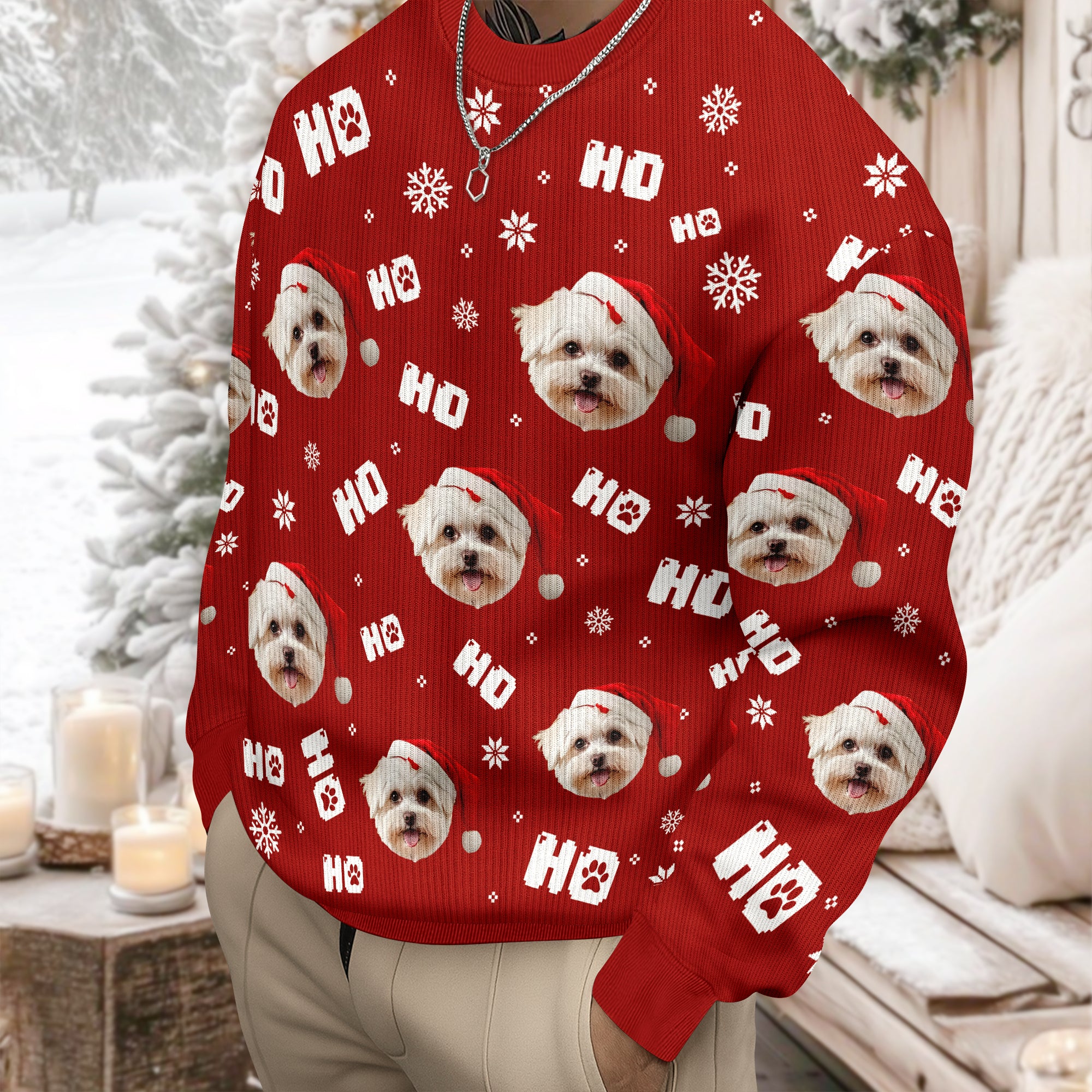 Custom Funny Dog Photo Christmas Ugly Sweater Personalized Gift For Dog Lover CH07 896672 - Image 5