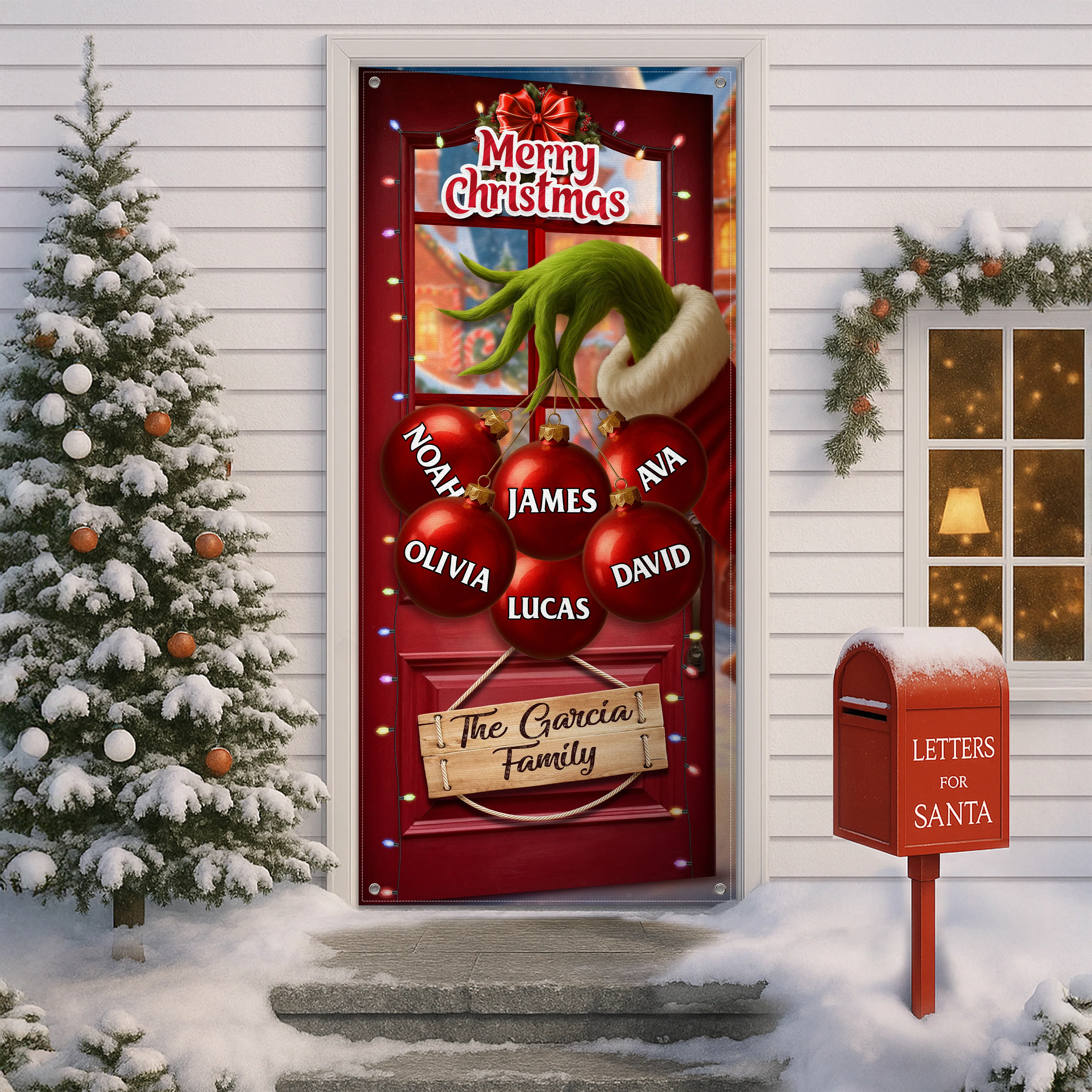 Custom Funny Ew People Christmas Family Merry Grinchmas Door Cover CH07 899964 - Image 4