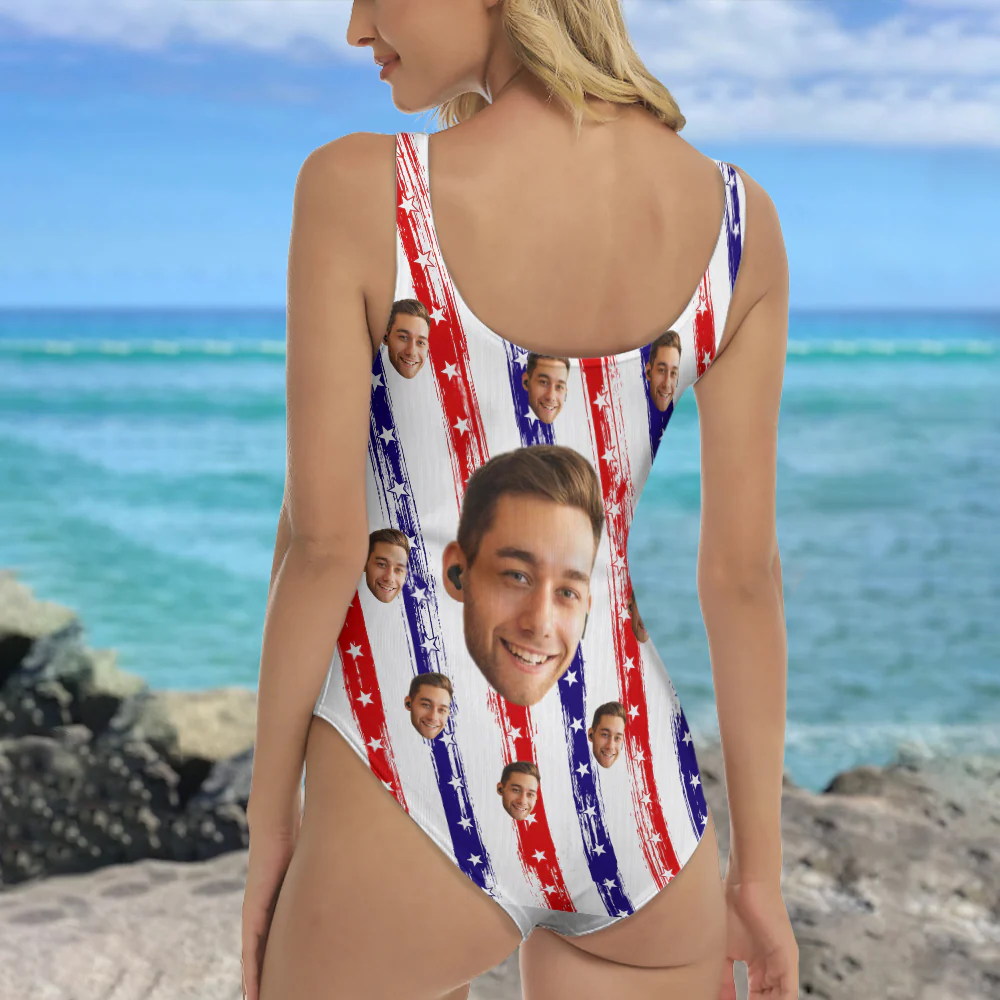 Custom Funny Face America Bathing Swimsuit Summer Party Gift CH07 895880 - Image 4