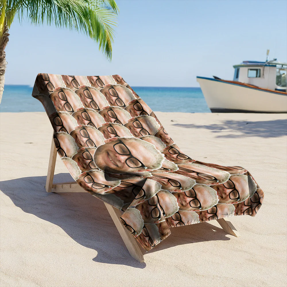 Custom Funny Face Photo Beach Towel Summer Party Gift CH07 895796 - Image 7