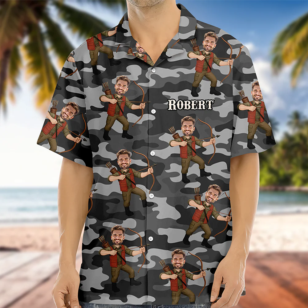 Custom Funny Photo Hunting Dad Hawaiian Shirt For Hunting Season CH07 895770 - Image 8