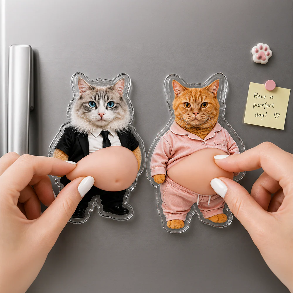 Custom Funny Photo Pet Belly Squishy Fridge Magnet Gift For Dog Lover Cat Lover CH07 911870 - Image 5