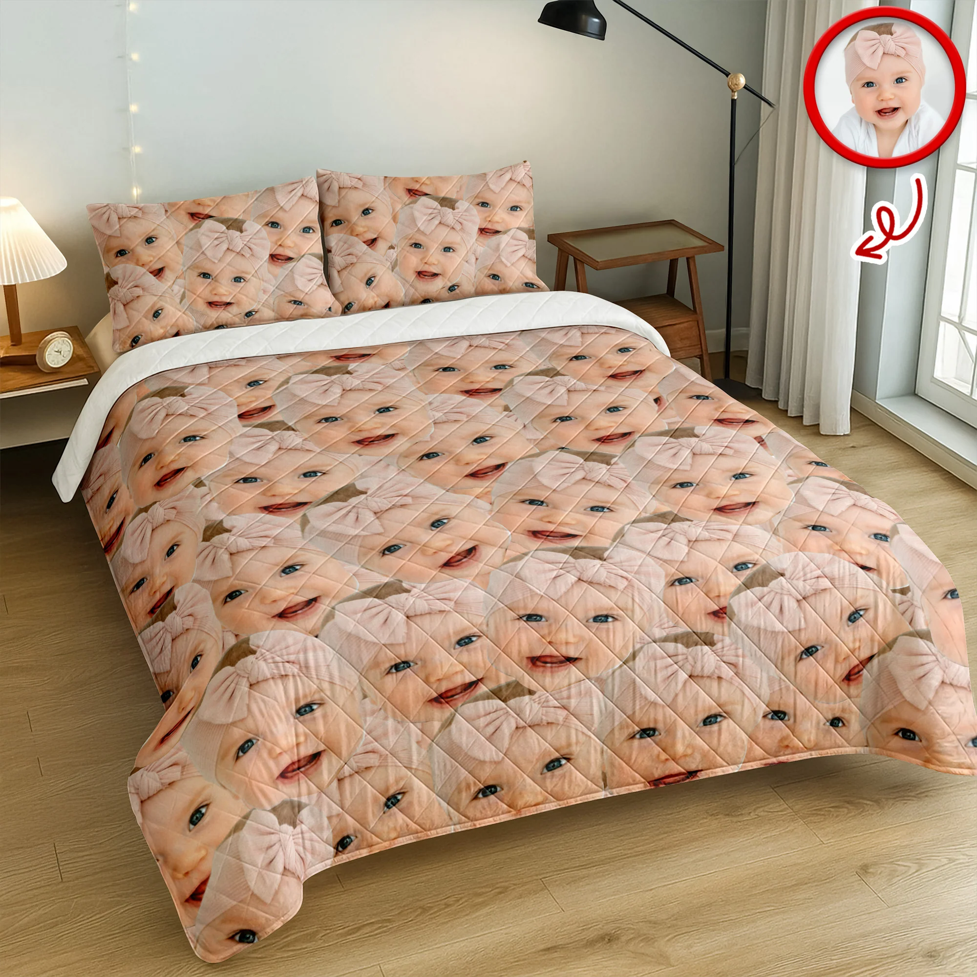 Custom Funny Photo Portrait Bedding Set Birthday, Christmas Gift For Family CH07 899650 - Image 2