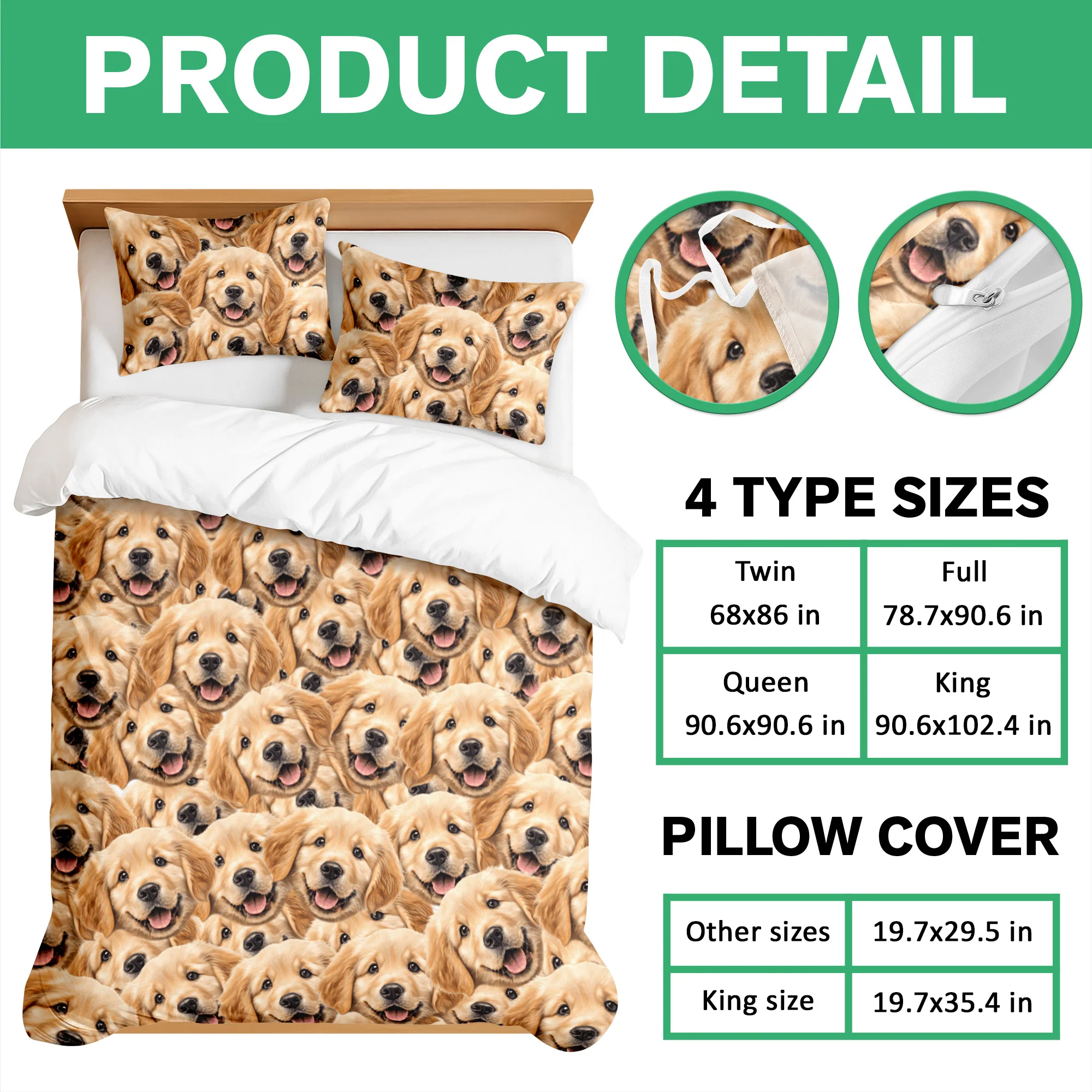 Custom Funny Puppy Photo Portrait Bedding Set Birthday, Christmas Gift For Dog Lover CH07 899192 - Image 6