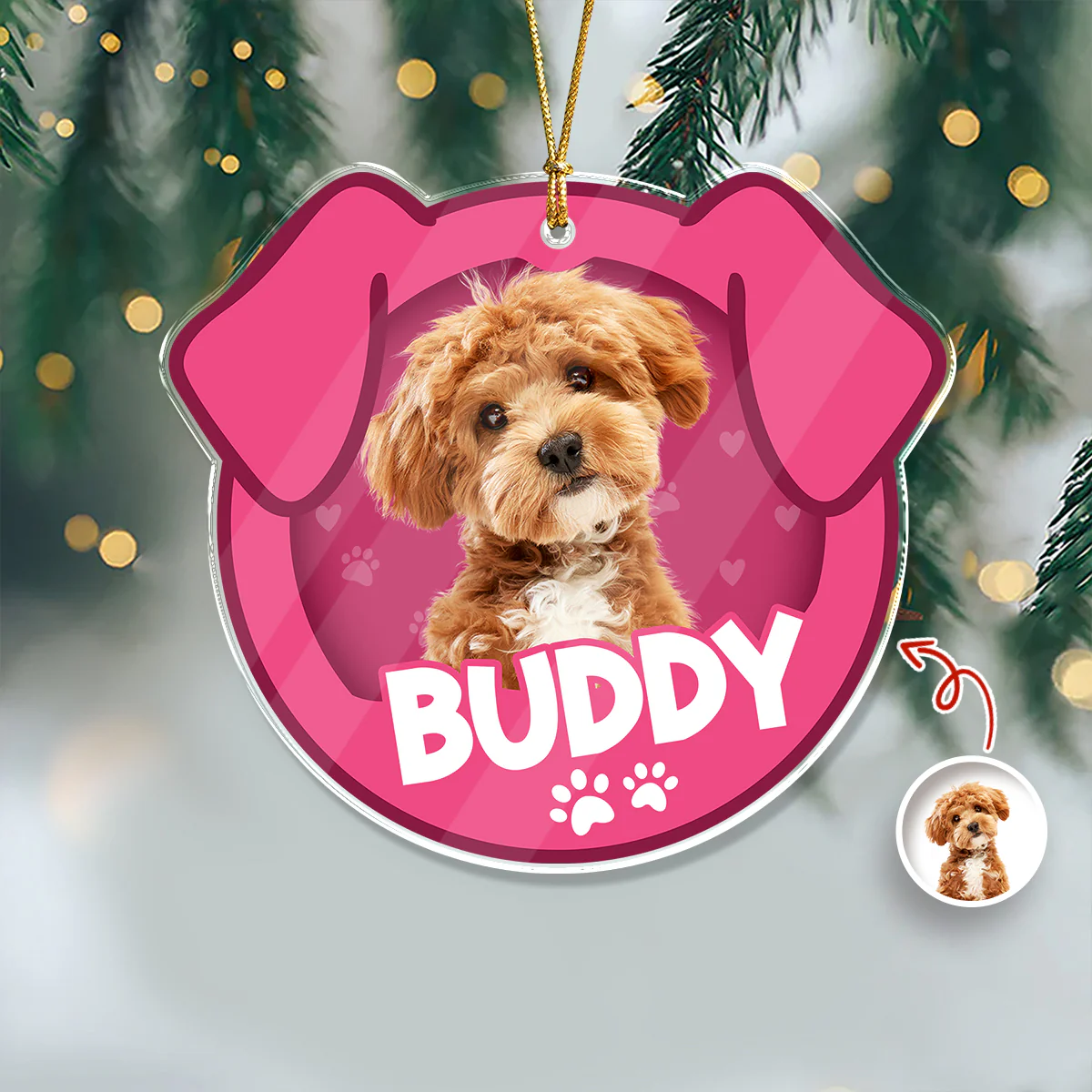 Custom Furry Baby Photo - Personalized Acrylic Ornament Gift For Dog Lovers CH07 899102 - Image 2