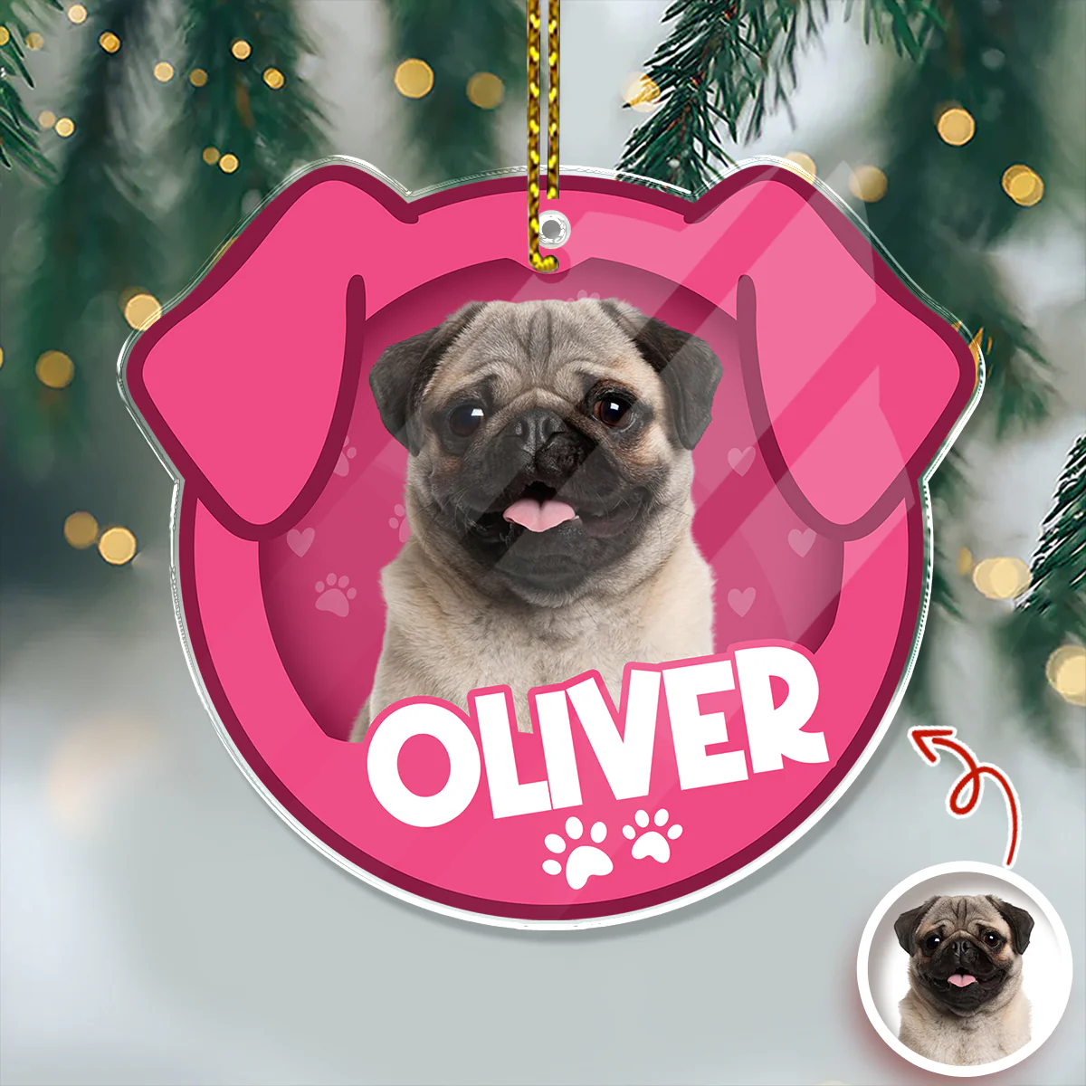 Custom Furry Baby Photo - Personalized Acrylic Ornament Gift For Dog Lovers CH07 899102 - Image 3