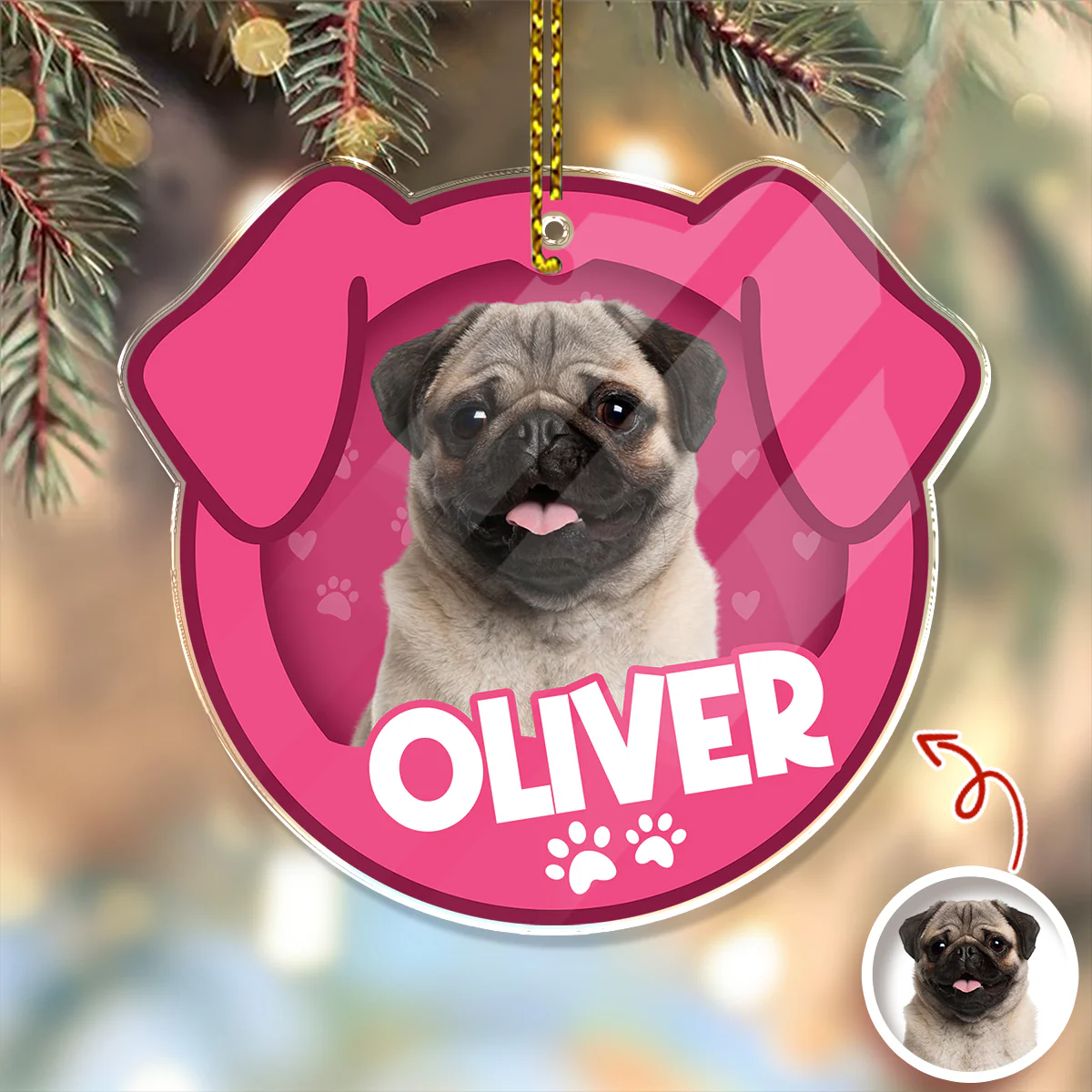 Custom Furry Baby Photo - Personalized Acrylic Ornament Gift For Dog Lovers CH07 899102 - Image 6