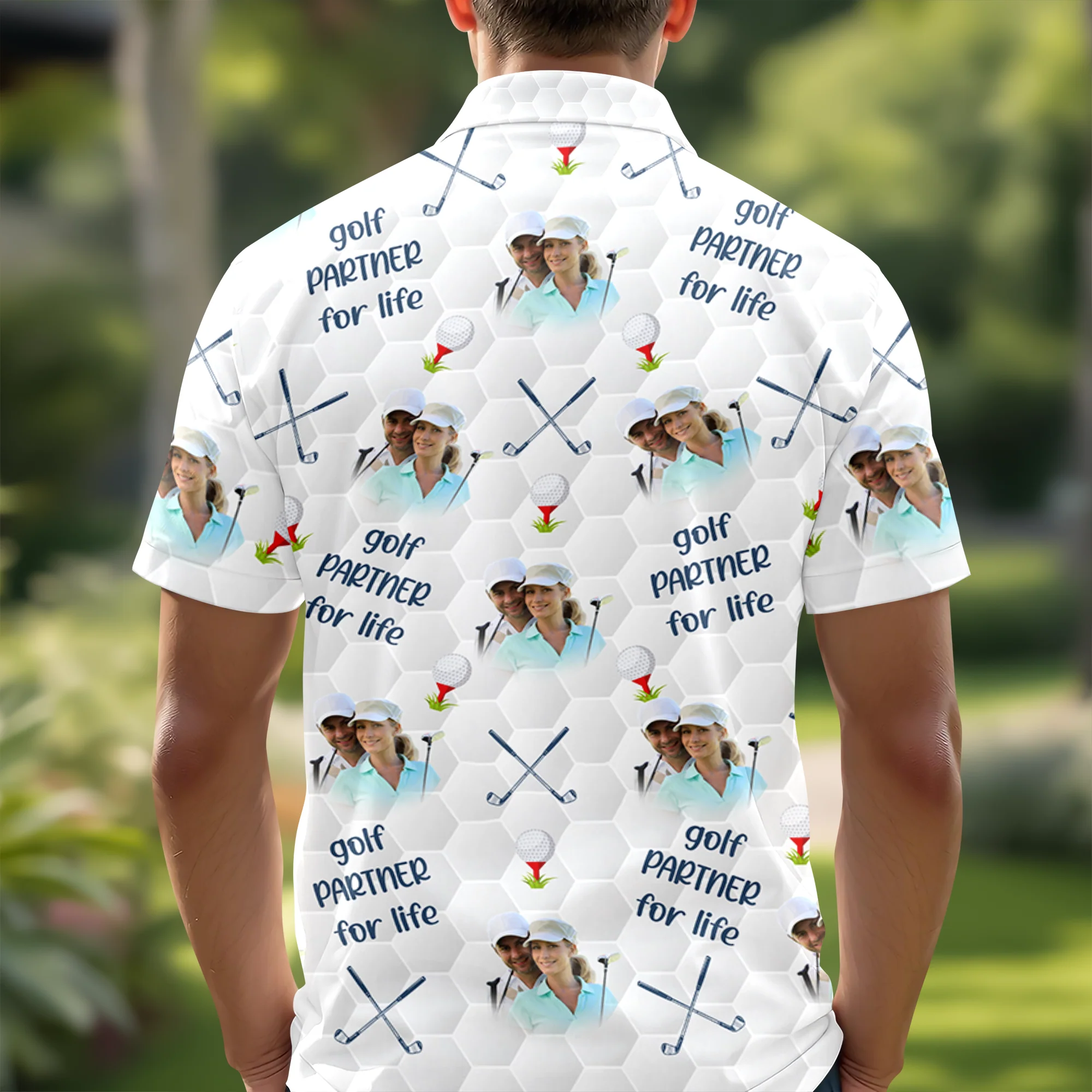 Custom Golf Partner For Life Photo Polo Shirt CH07 895530 - Image 6