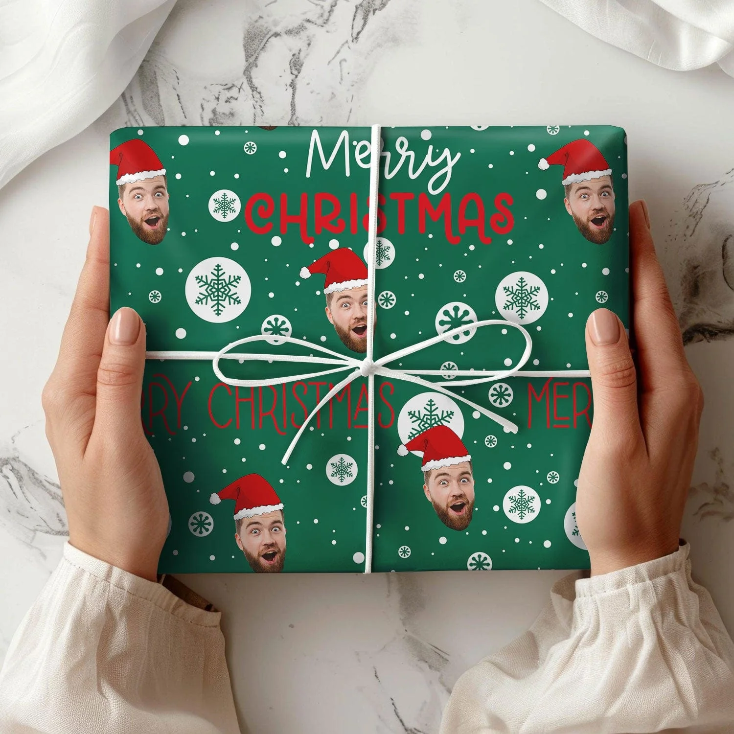 Custom Human Face Photo Merry Christmas Wrapping Papper HO82 895002 - Image 7