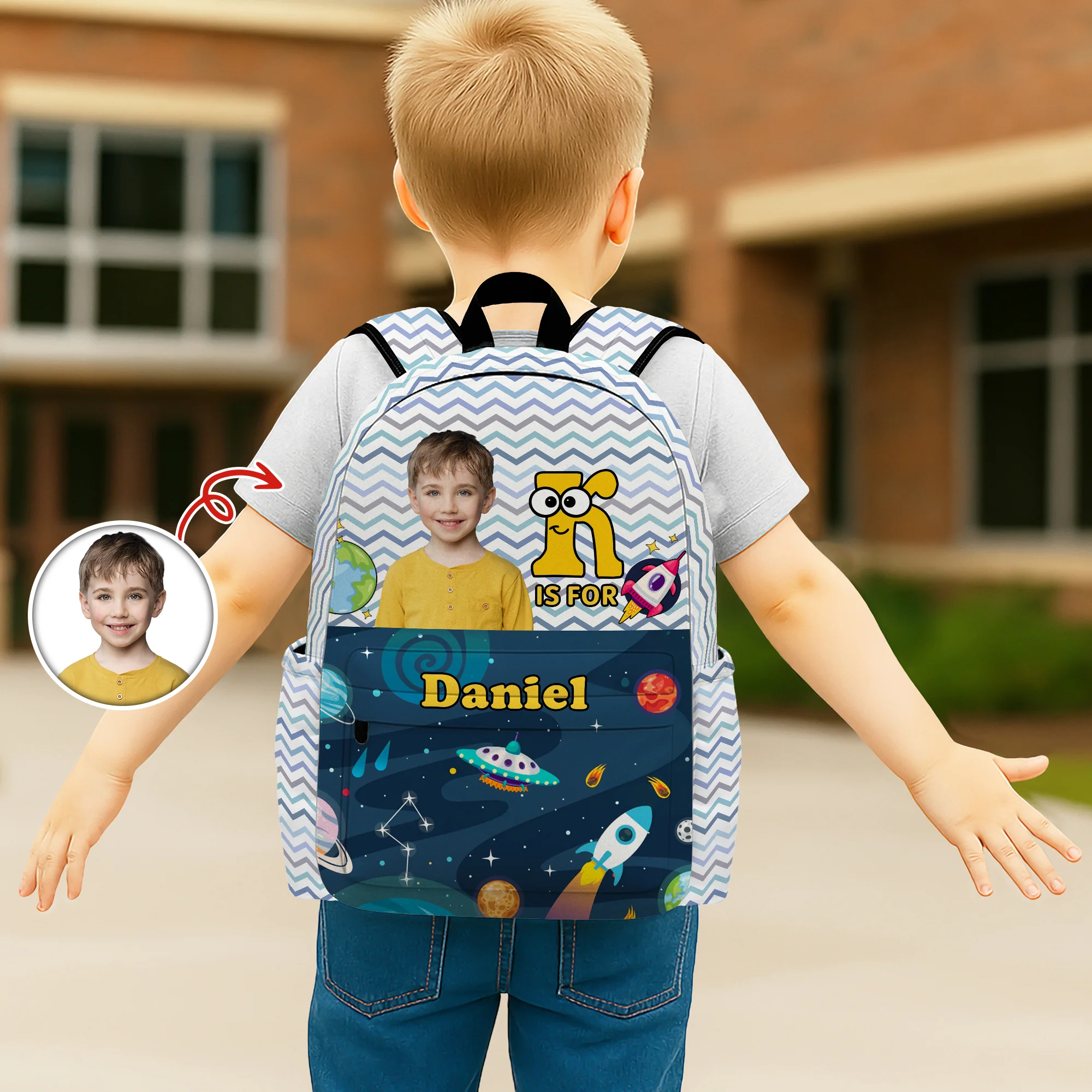 Custom Kid Photo Hello School Backpack CH07 896124 - Image 5