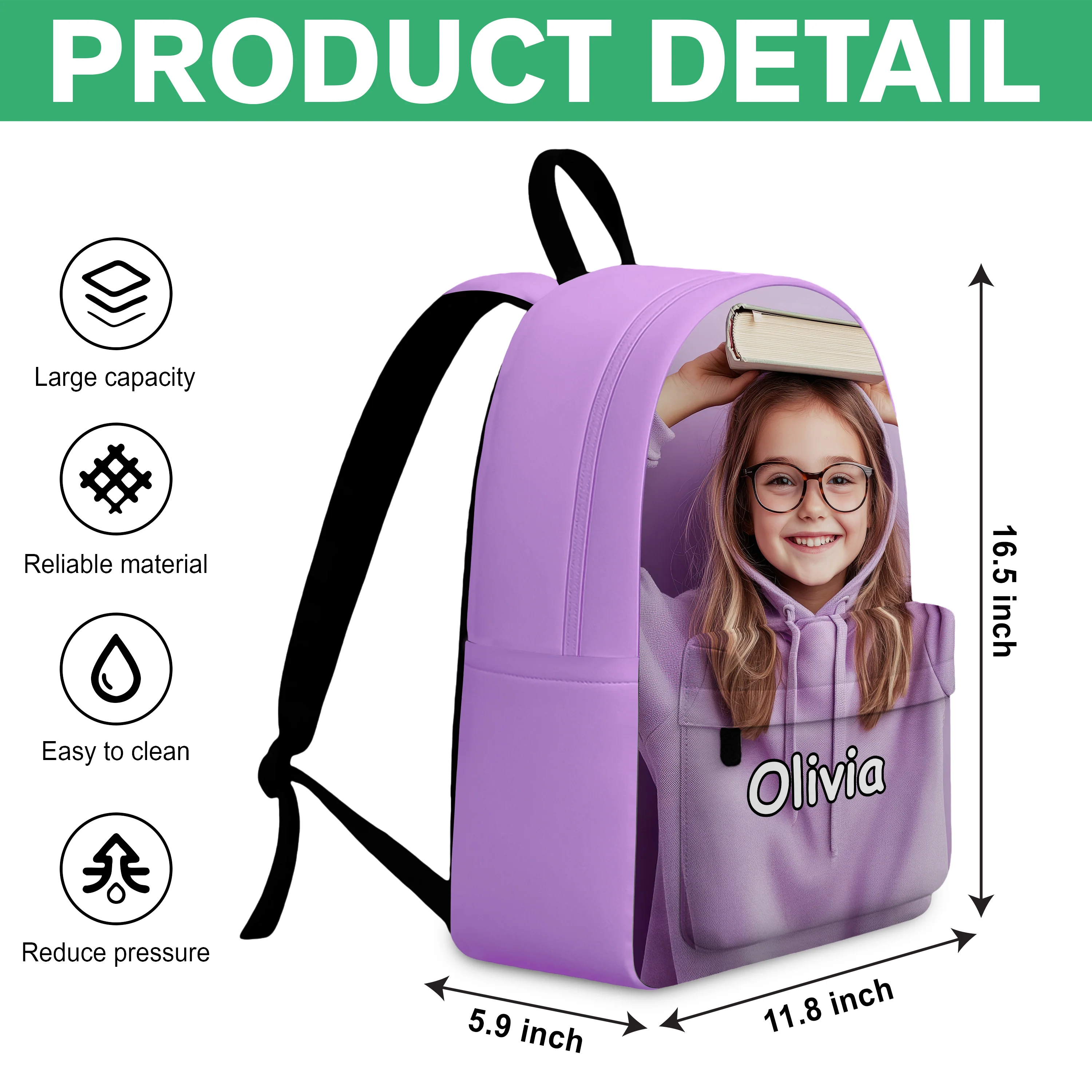 Custom Kid Photo Personalized Backpack Back To School Gift CH07 896186 - Image 5