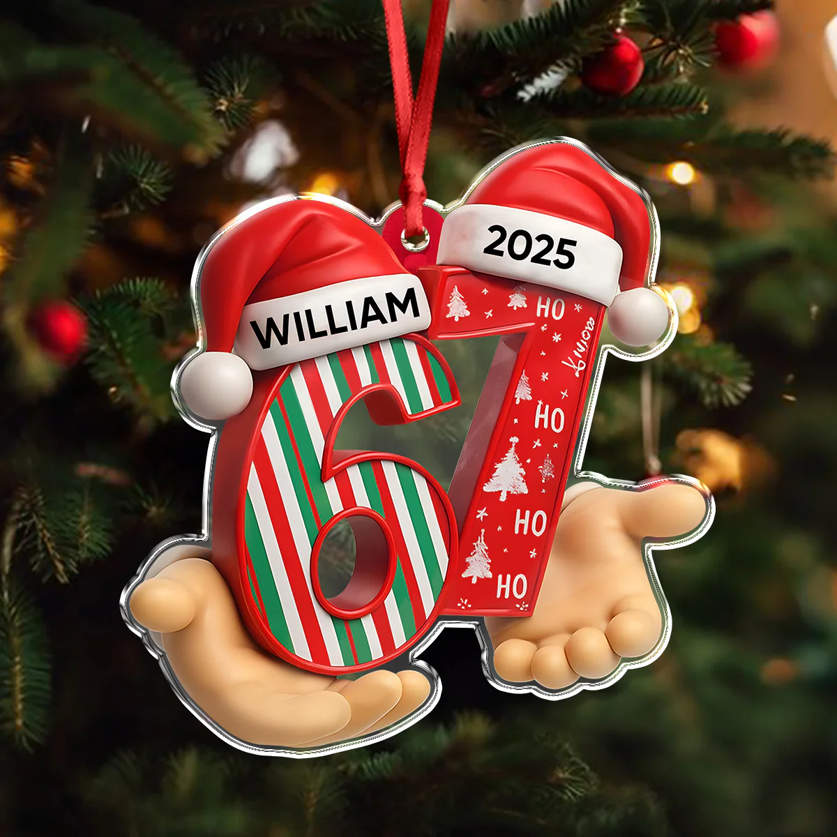 Custom Name and Year 67 Acrylic Ornament Funny Six Seven Ornament Christmas Gift CH07 899158 - Image 7